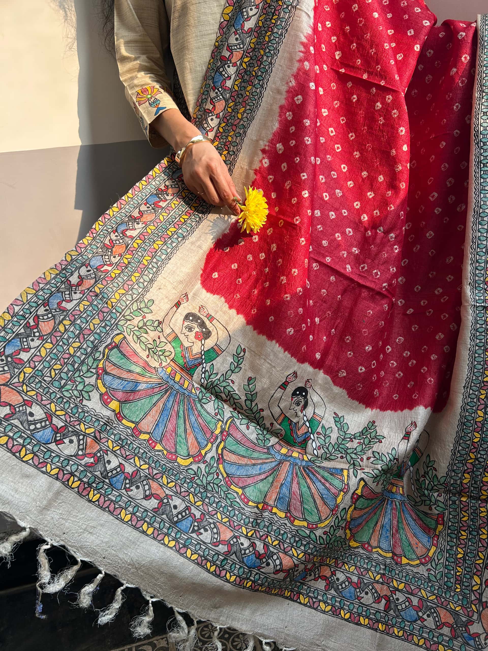 Laal Gudiya Bandhini Dupatta — image 2 of 4