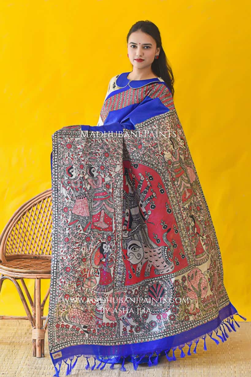 BHAGWATI Hand-painted Tussar Silk Saree — image 4 of 5