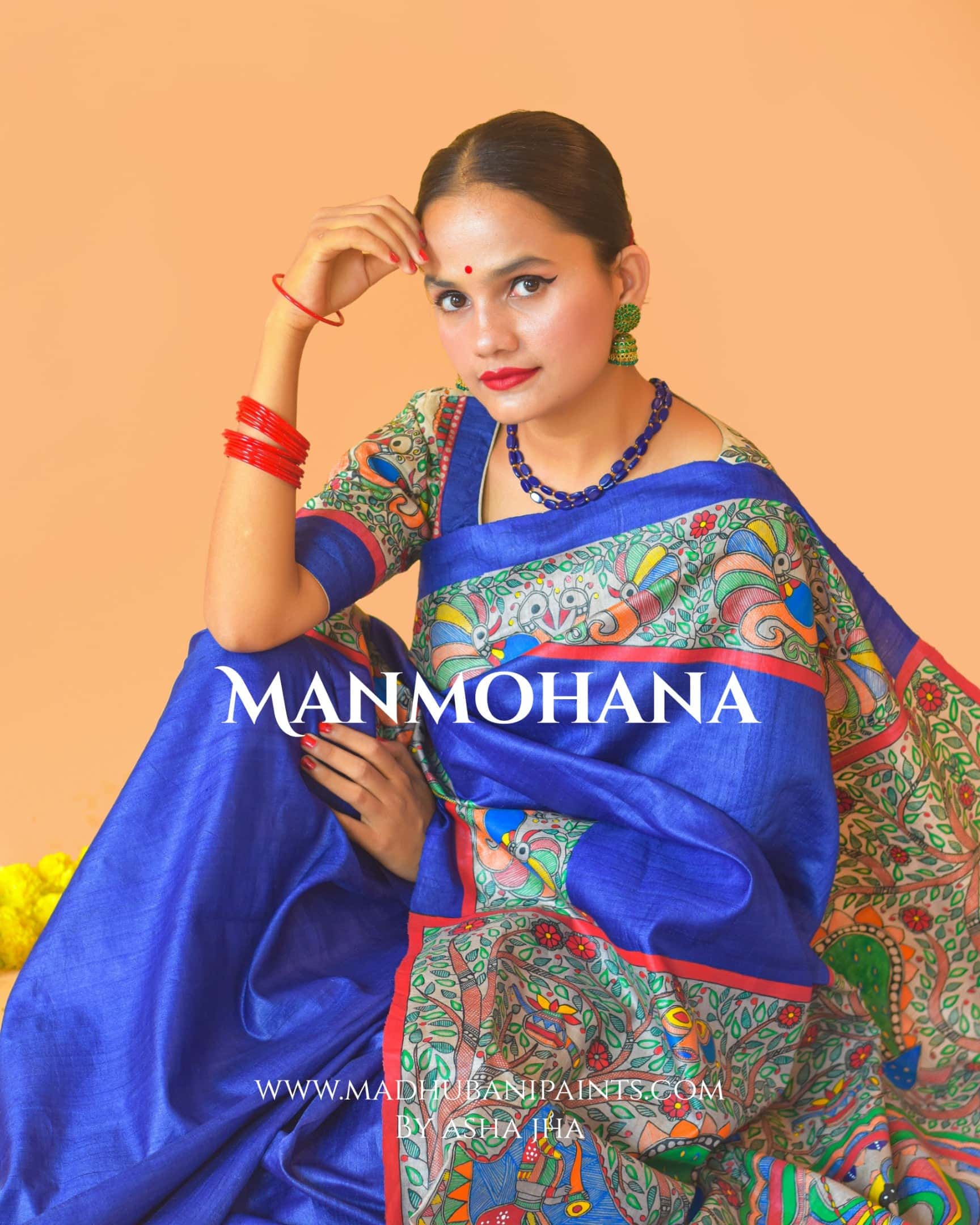 'MANMOHANA' Tussar Silk Saree Blouse Set — image 9 of 11
