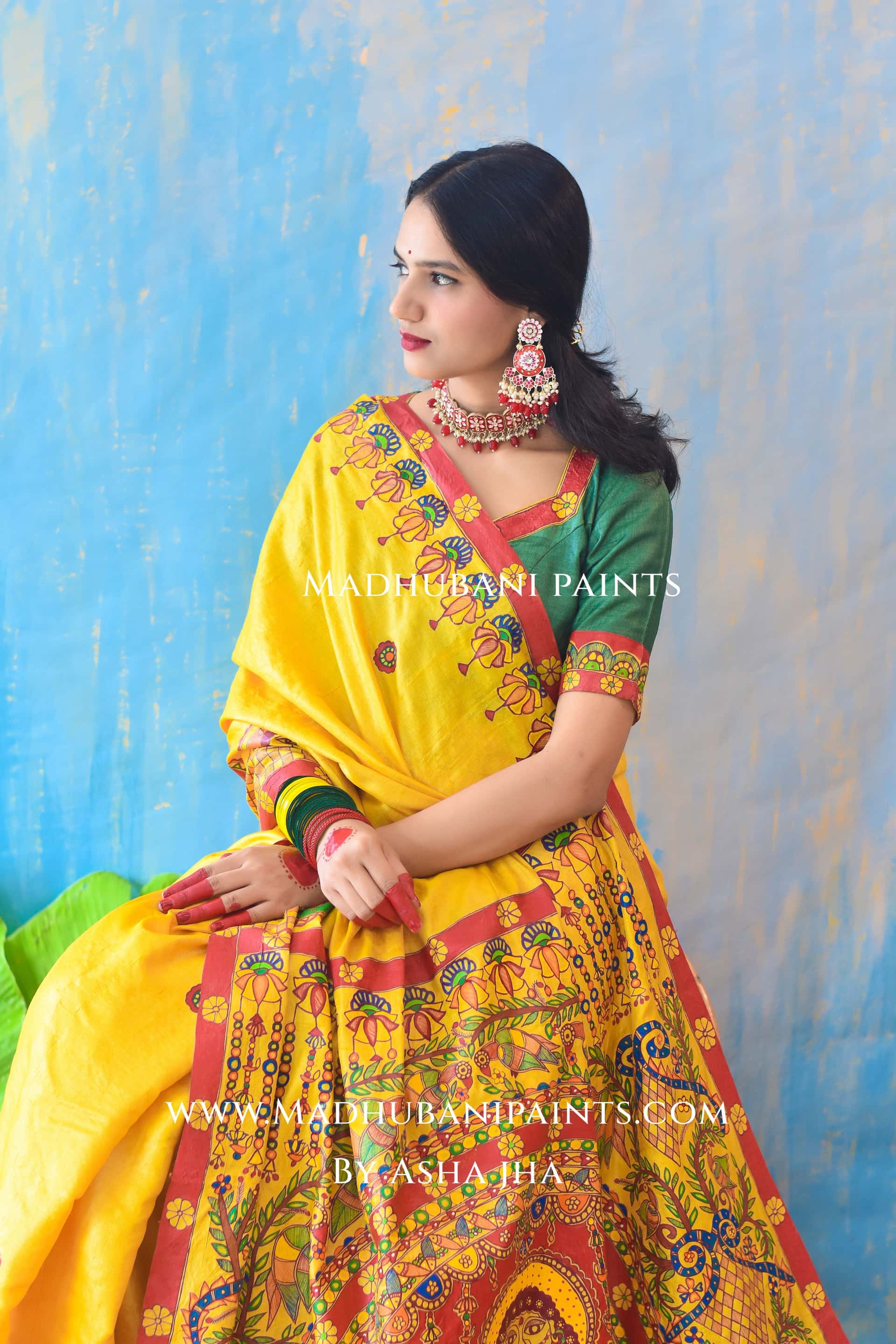 KUMARI BHOJAN Hand-painted Tussar Silk Saree — image 5 of 8