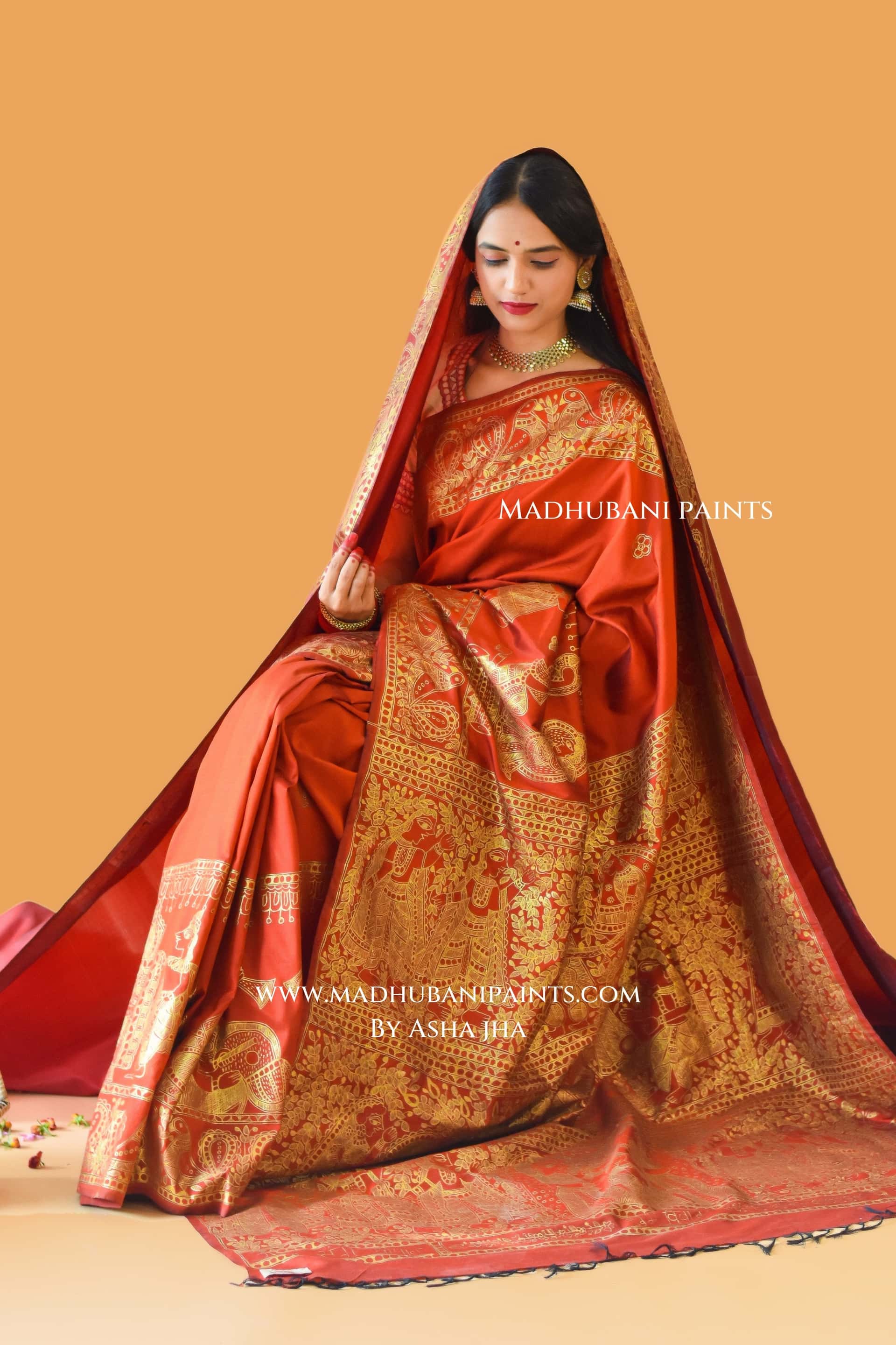 KANYADAAN Hand-painted Madhubani Bishnupuri Silk Saree — image 6 of 8