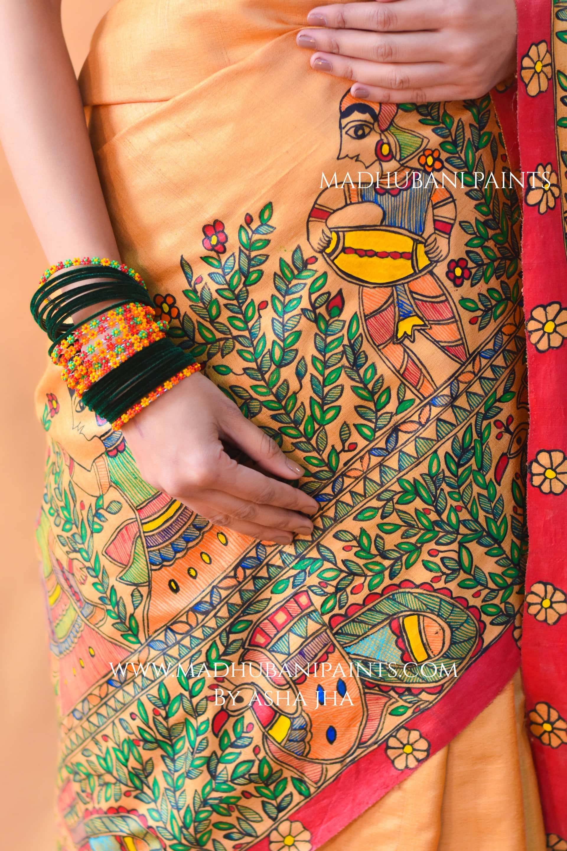 SAUBHAGYA Hand-painted Tussar Silk Saree — image 7 of 7
