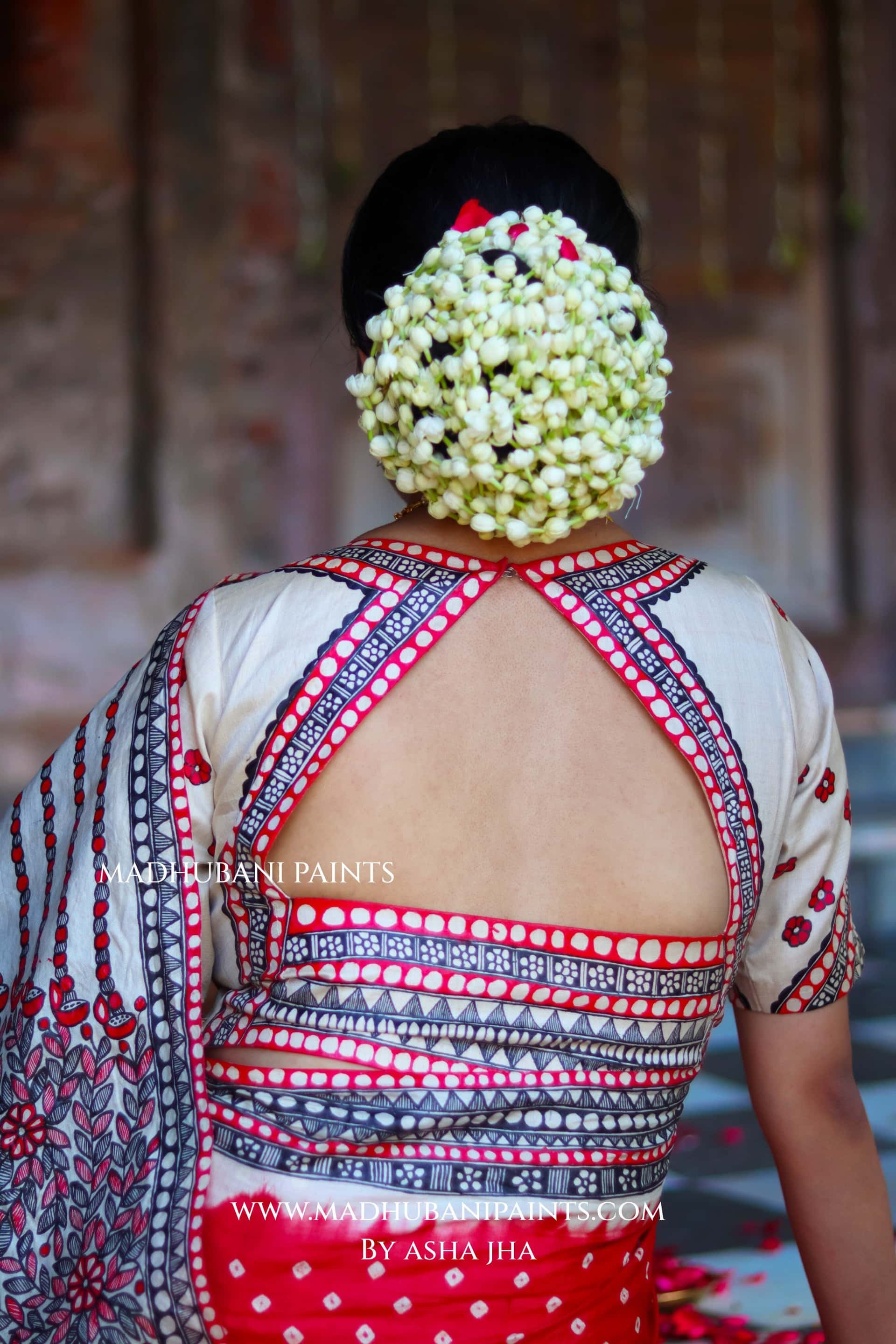 TRINETRA Handpainted Tussar Silk Madhubani Blouse — image 2 of 8