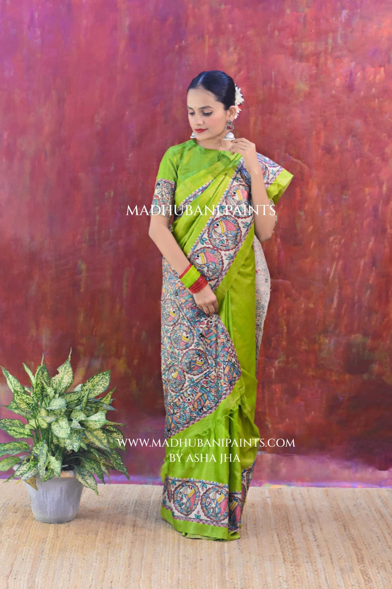 HARIYALI DOLI KA HAAR Tussar Silk Saree Blouse Set — image 4 of 9