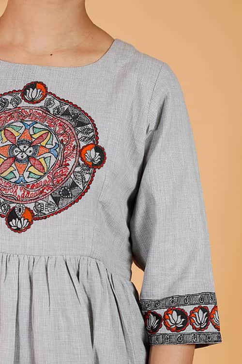 'Mandara' Handpainted Madhubani Dress — image 2 of 9