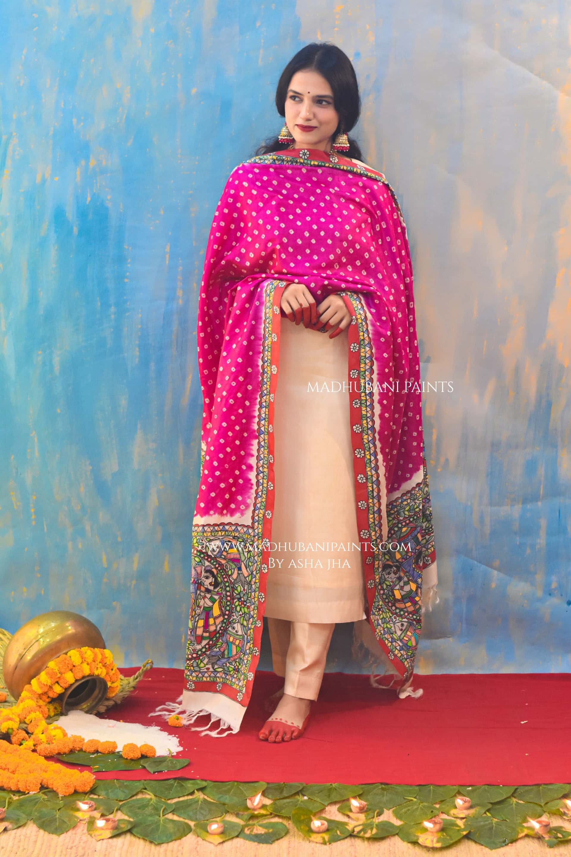 Gulabi Doli Ka Haar Bandhini Dupatta — image 4 of 7