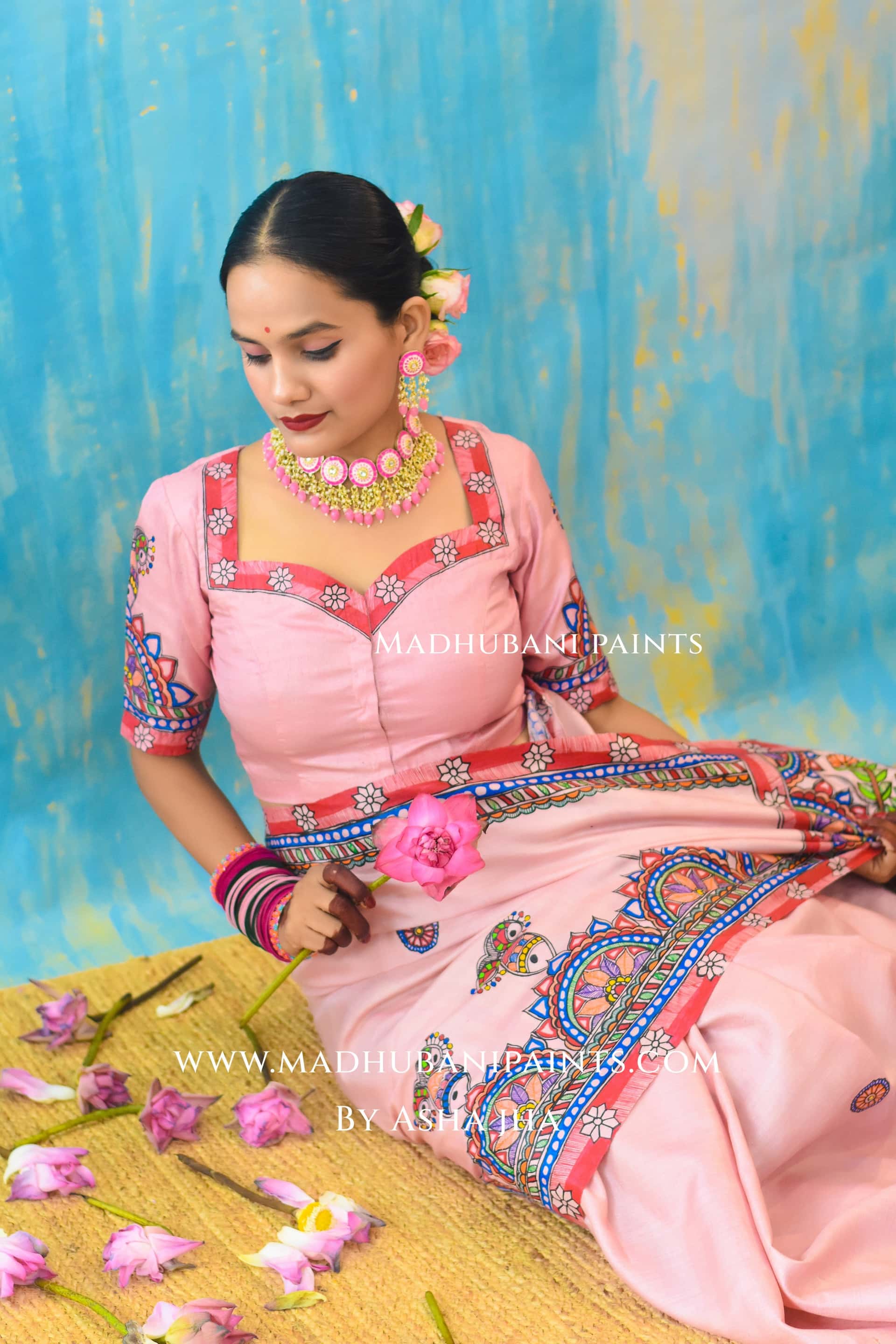 PADAMSUNDARI Hand-painted Madhubani Tussar Silk Blouse — image 5 of 13