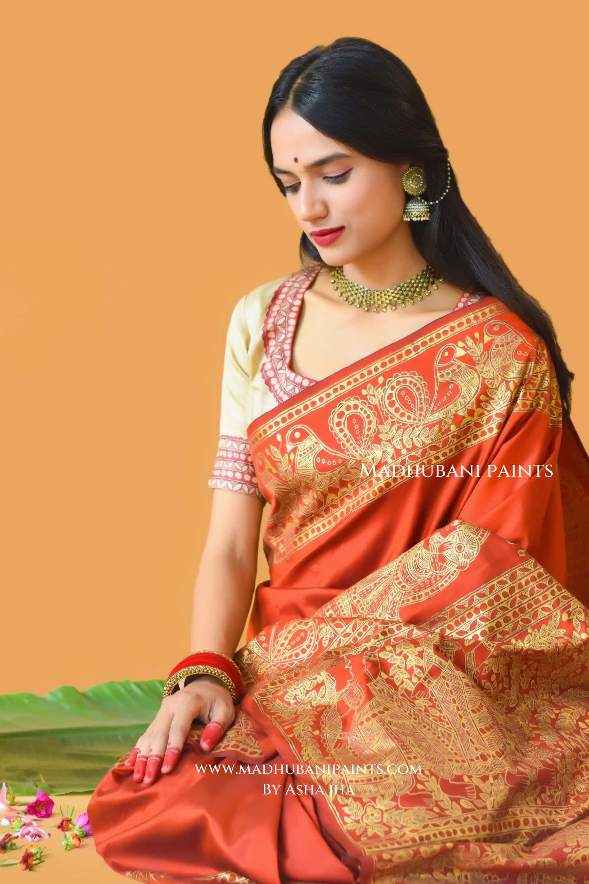 KANYADAAN Hand-painted Madhubani Bishnupuri Silk Blouse — image 12 of 13