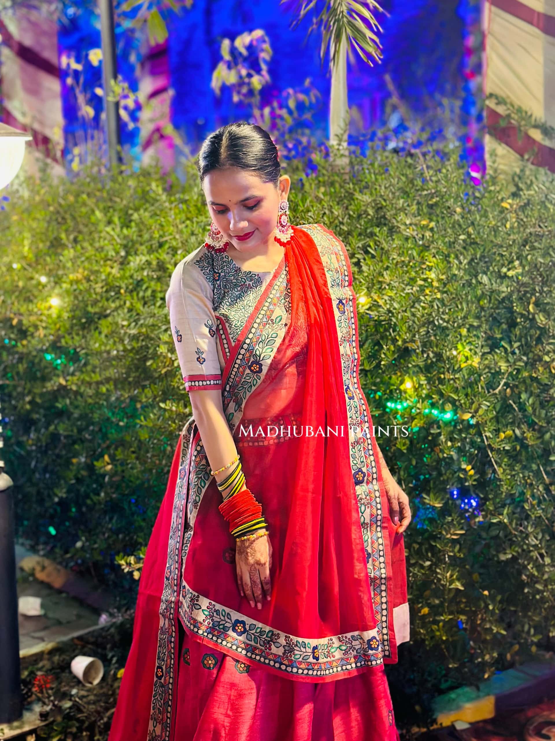 LAALIMA SANGEET Hand-painted Madhubani Lehnga — image 11 of 12