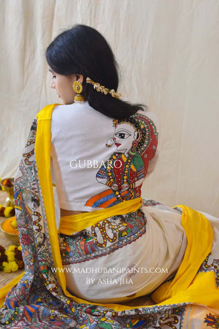 'UTSAV' Handpainted Madhubani Cotton Blouse — image 6 of 8