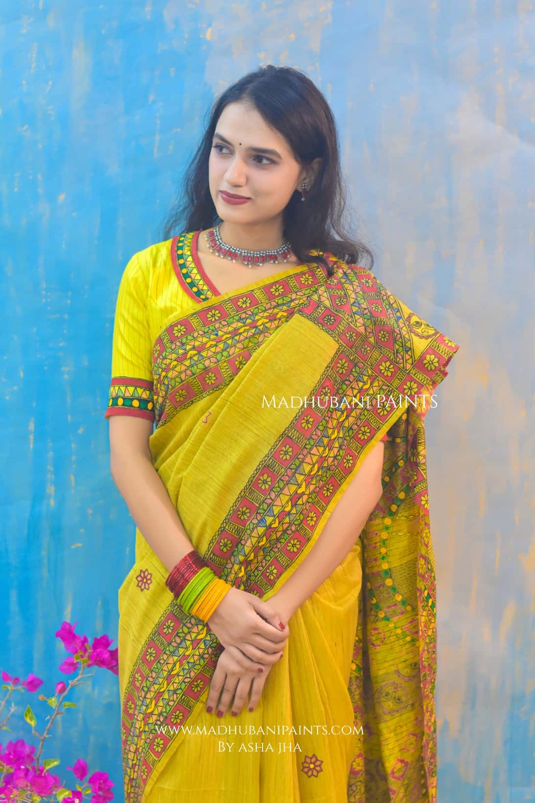 RADHA ROOPAVALI Hand-painted Madhubani Chanderi Saree — image 7 of 7