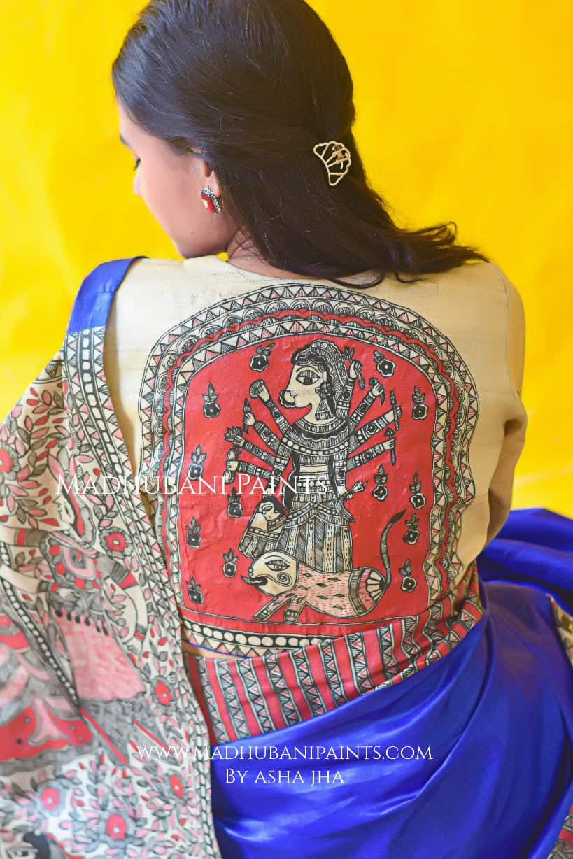 BHAGWATI Hand-painted Tussar Silk Blouse — image 3 of 5