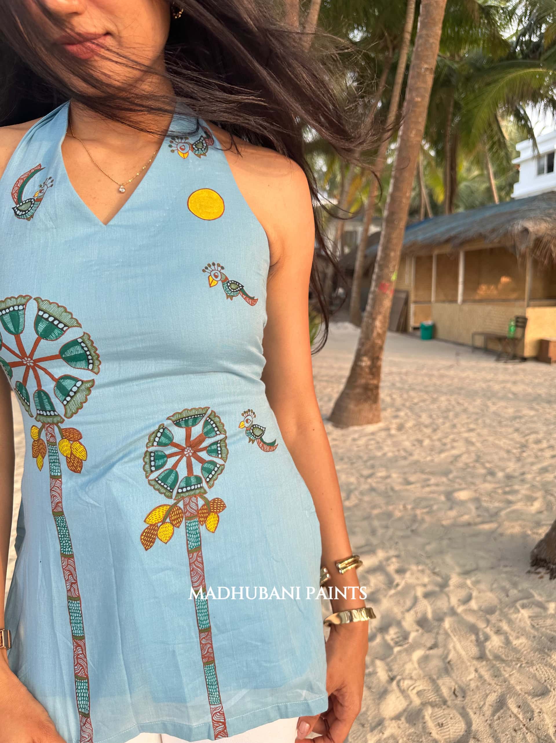 Coconut Tree Hand-Painted Madhubani Top — image 4 of 5