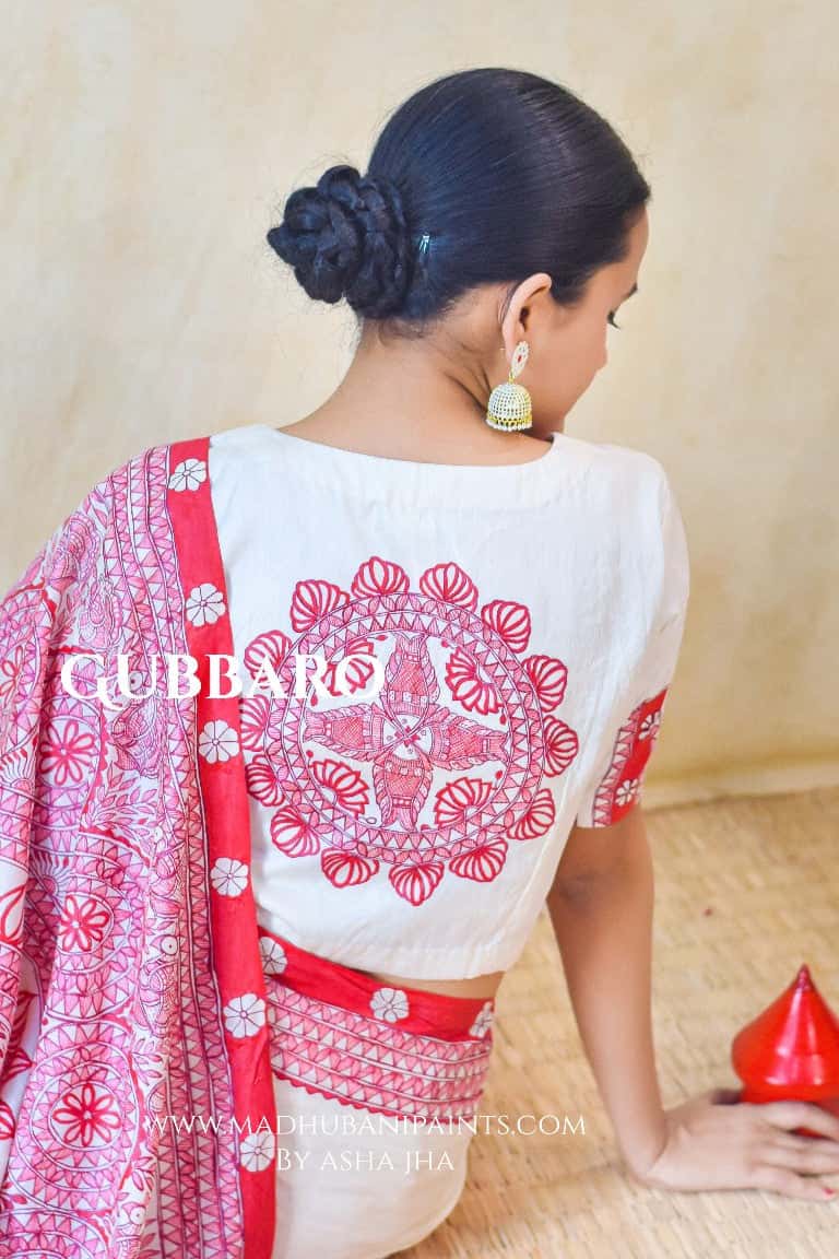 Manik Raina Handpainted Madhubani Blouse — image 4 of 6
