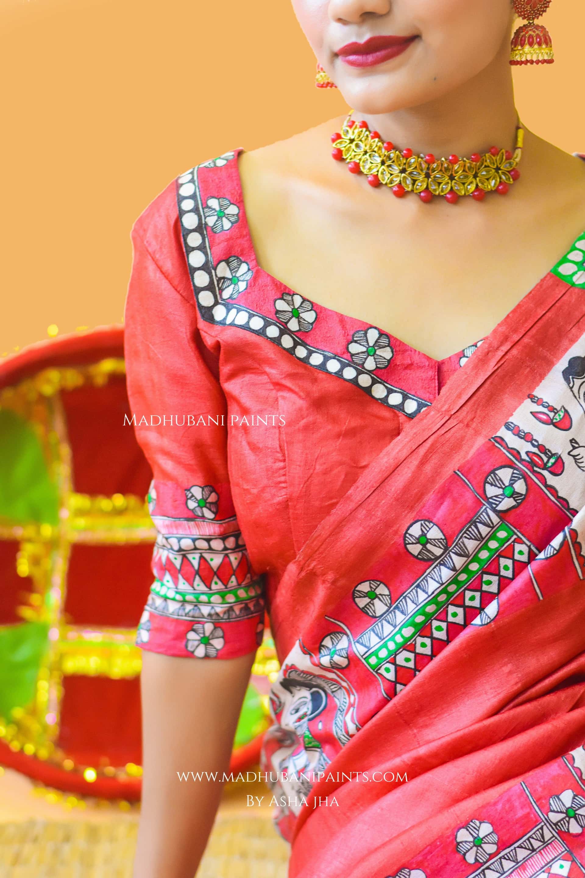 LAAL NARAYANI Hand-painted Tussar Silk Blouse — image 3 of 7