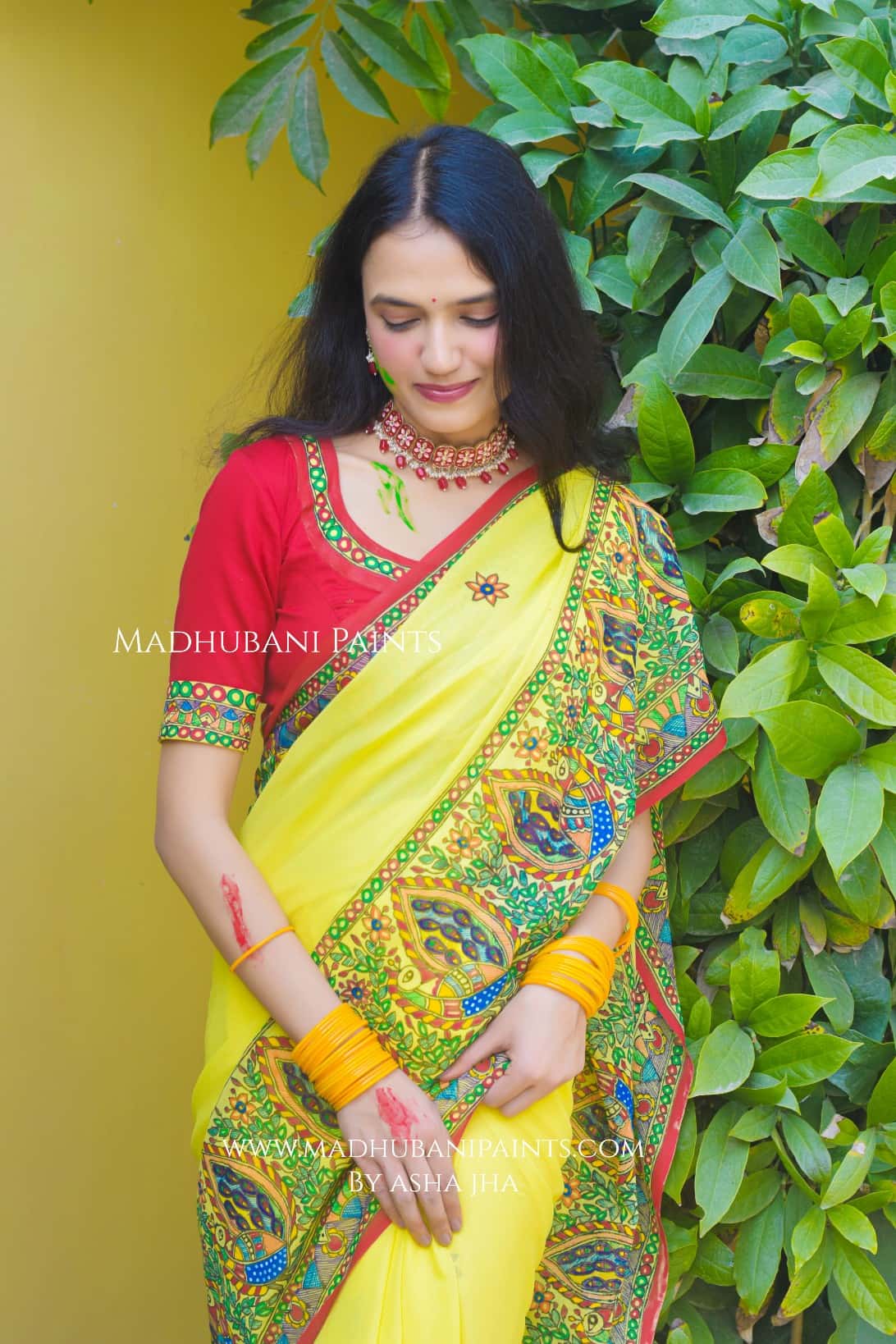 PHAGUA Handpainted Madhubani Georgette Blouse — image 4 of 4