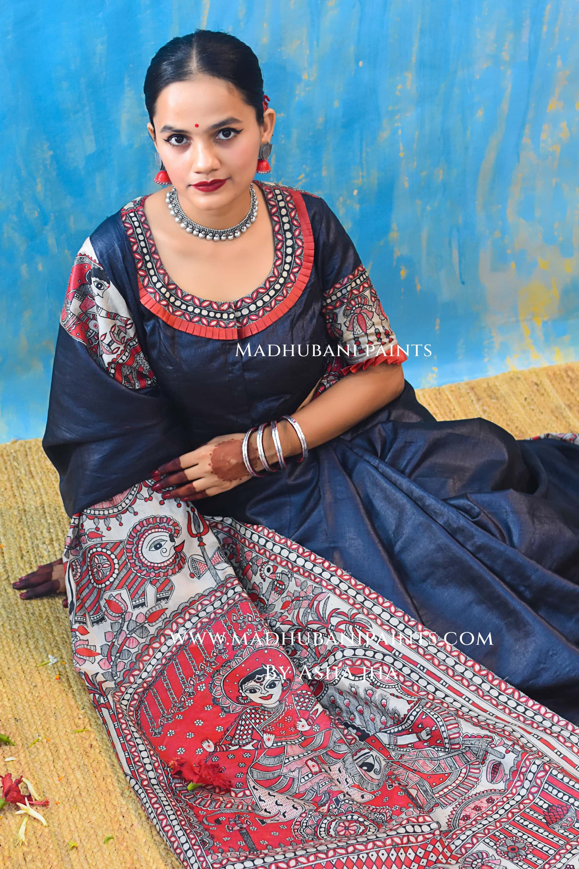 SHAMBHAVI Hand-painted Tussar Silk Saree — image 3 of 9