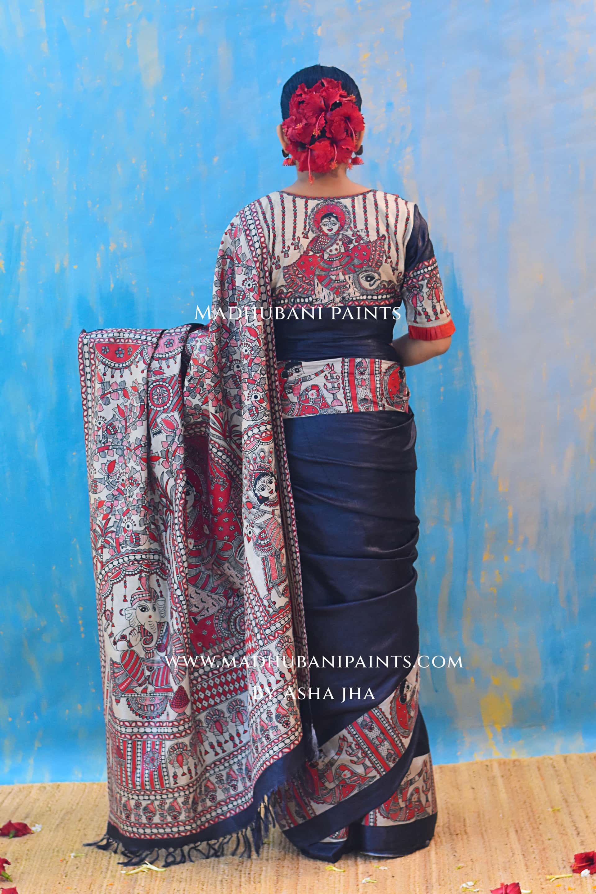 SHAMBHAVI Hand-painted Tussar Silk Saree — image 5 of 9