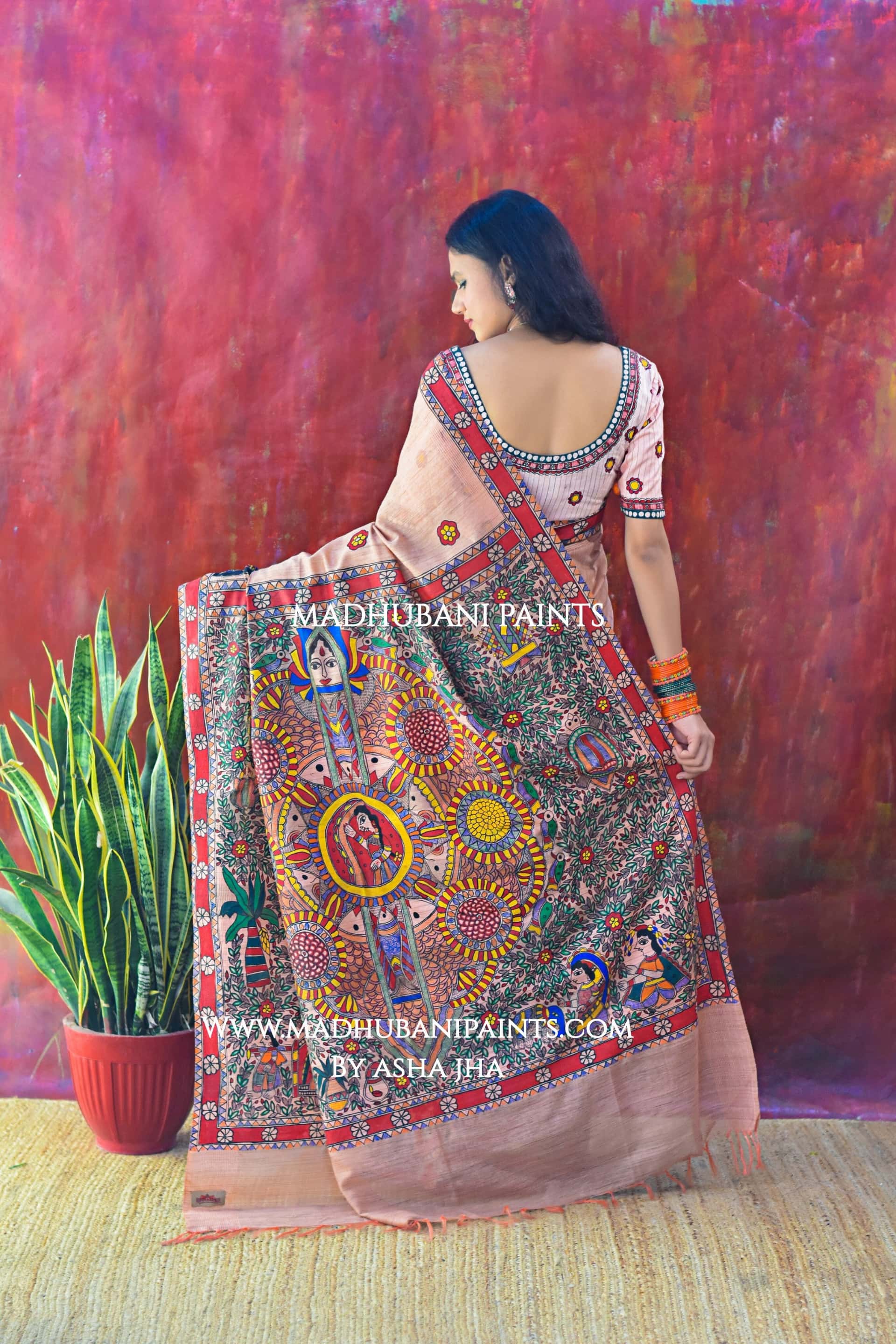SHRINGAR Handpainted Madhubani Chanderi Saree — image 8 of 8