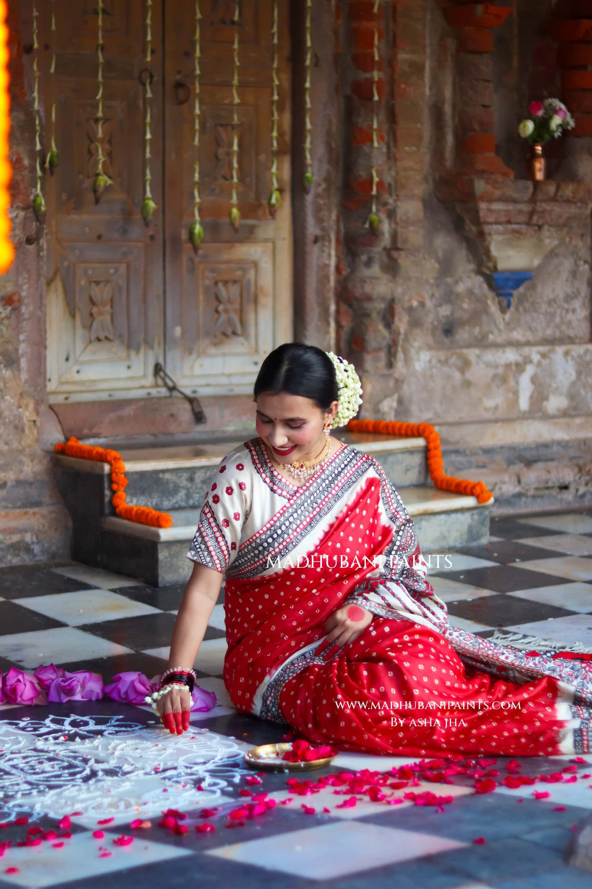 TRINETRA Handpainted Tussar Silk Madhubani Blouse — image 6 of 8