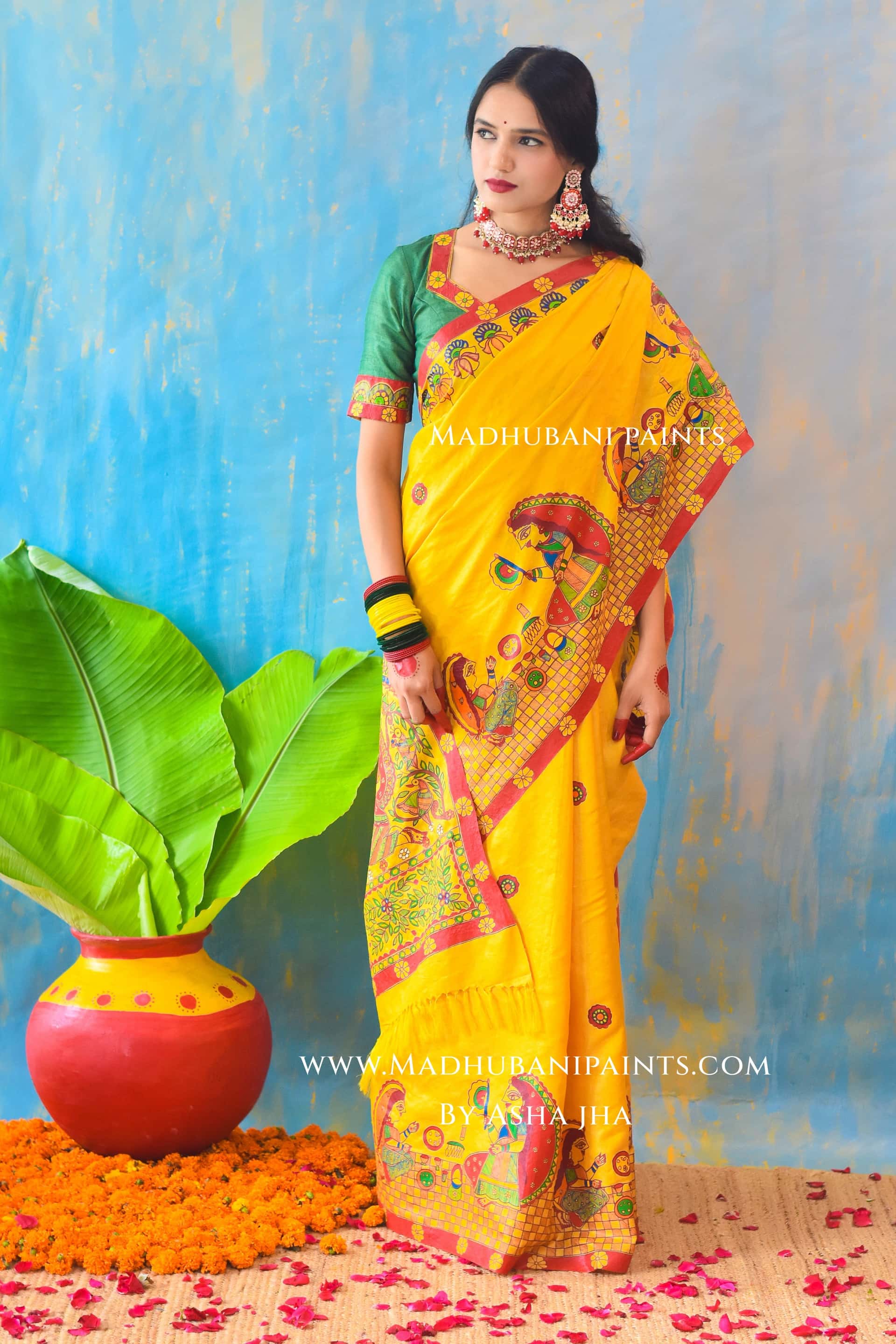 KUMARI BHOJAN Hand-painted Tussar Silk Saree — image 4 of 8