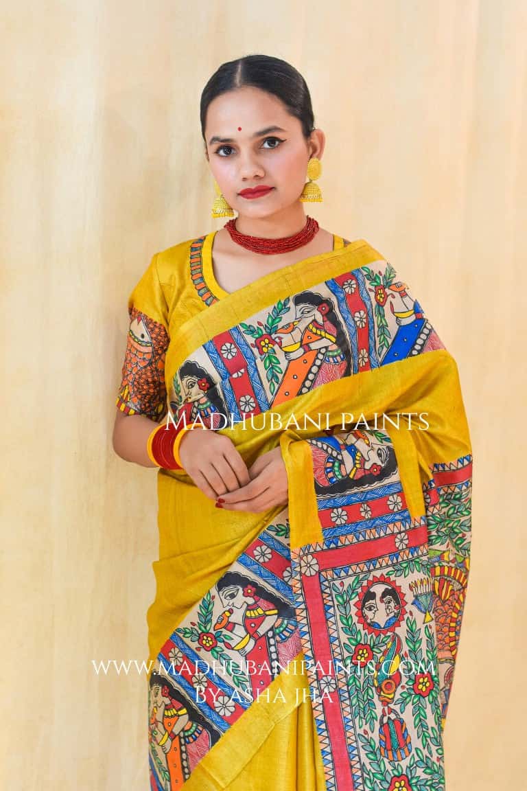 DOLI KOHBAR Handpainted Madhubani Tussar Silk Blouse — image 6 of 7