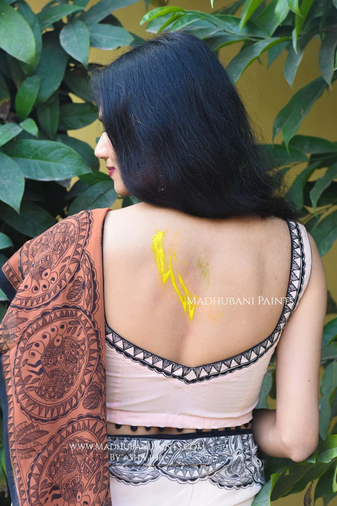 PANKHI Handpainted Madhubani Georgette  Blouse — image 3 of 4