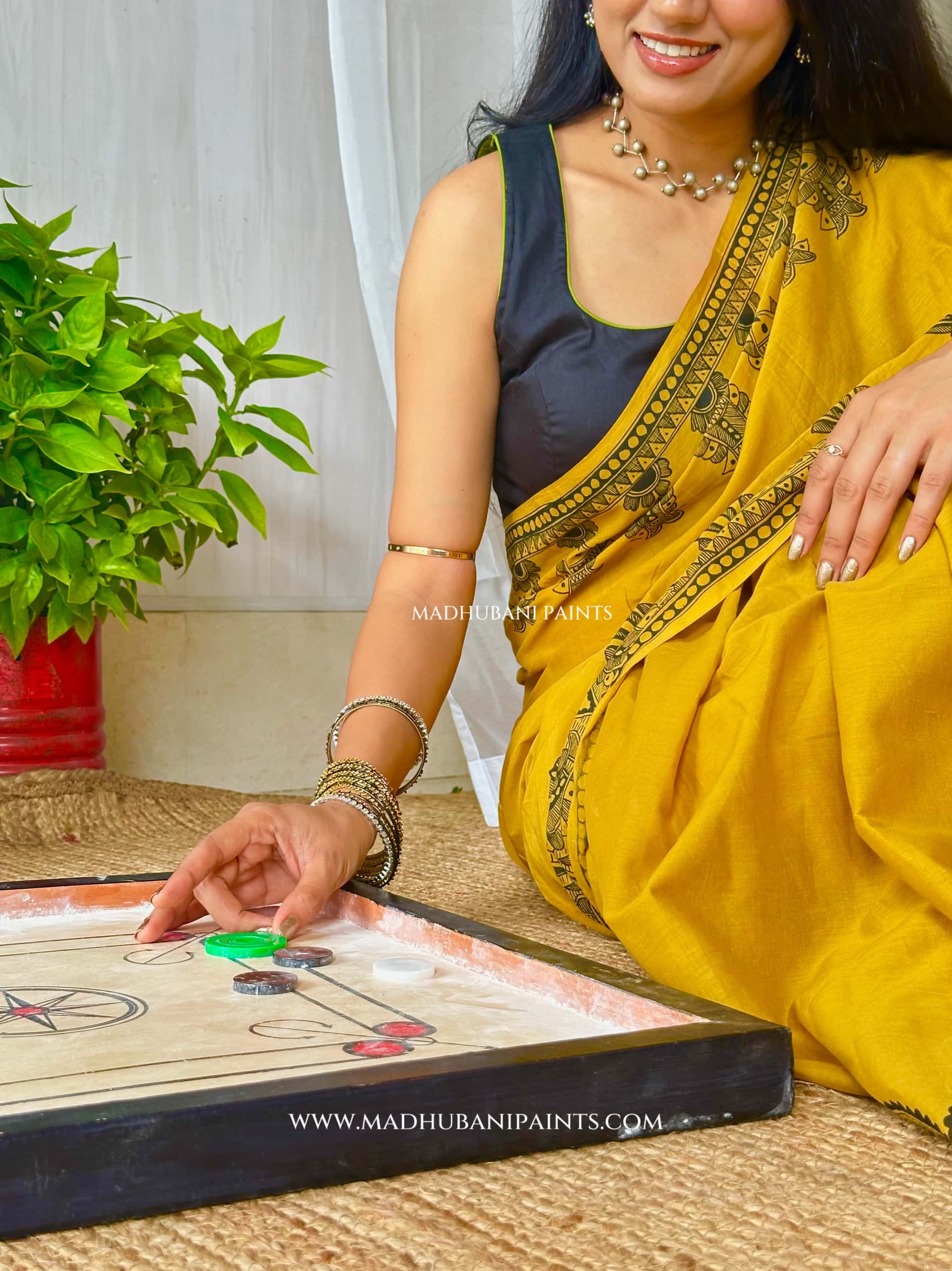 SAGAR Handpainted Madhubani Cotton Saree