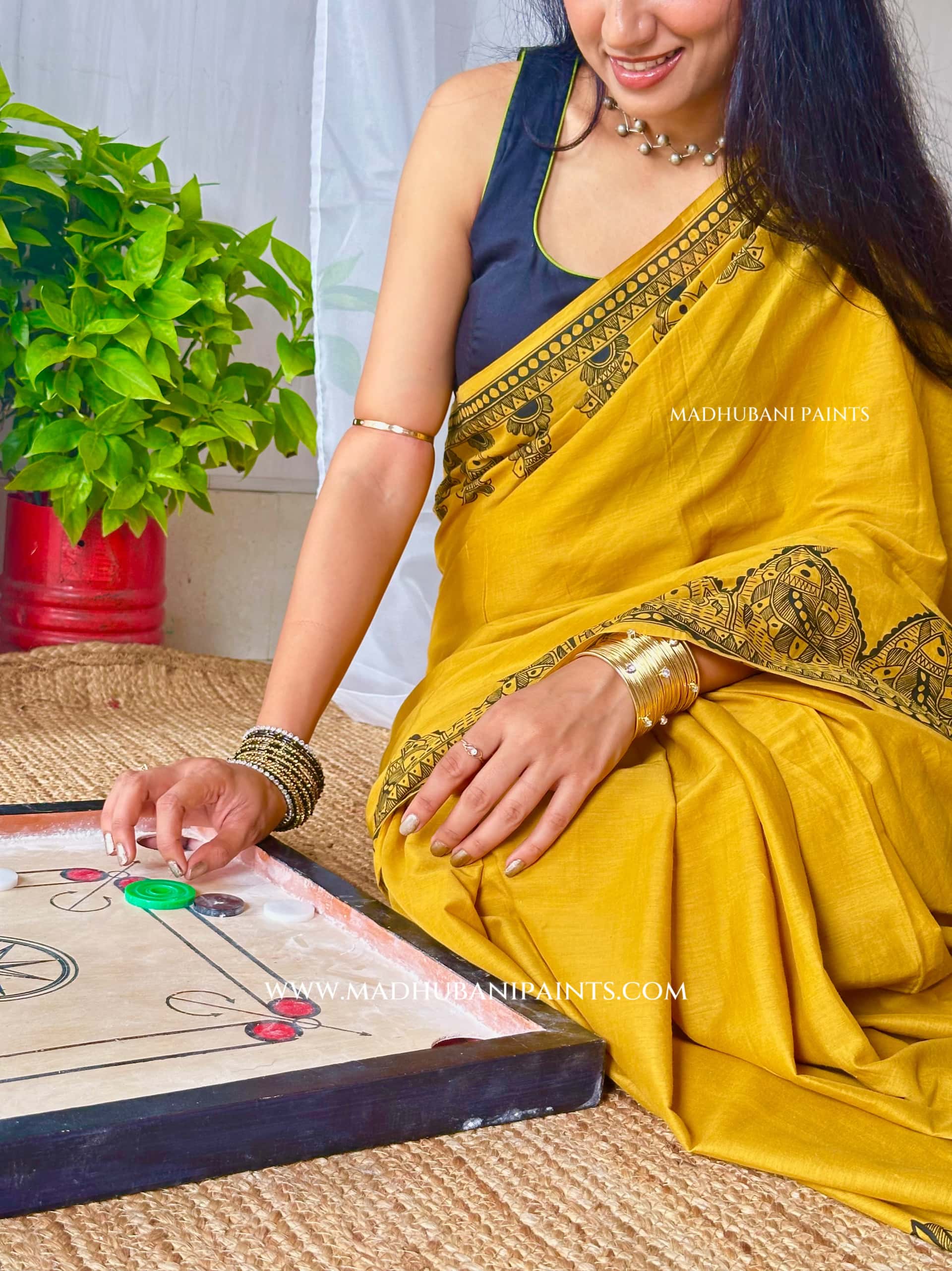 SAGAR Handpainted Madhubani Cotton Saree — image 5 of 8