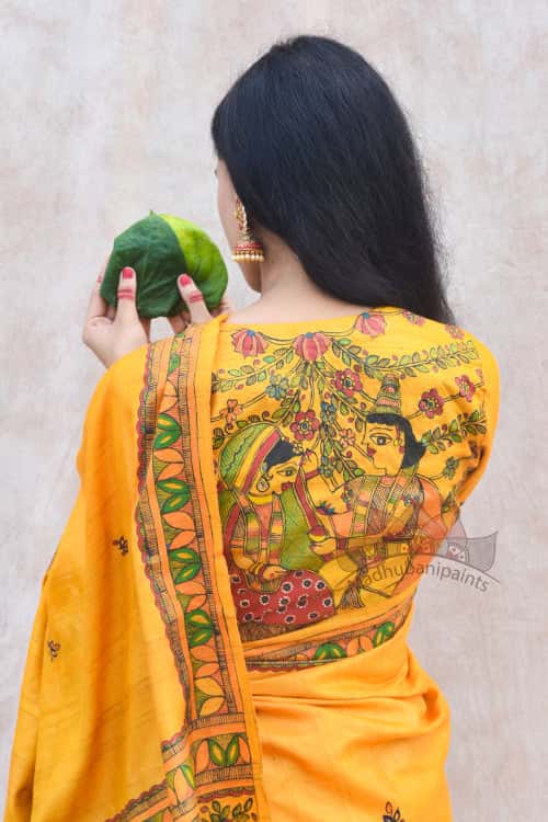 'VIVAH' Handpainted Madhubani Tussar Silk Blouse — image 2 of 4
