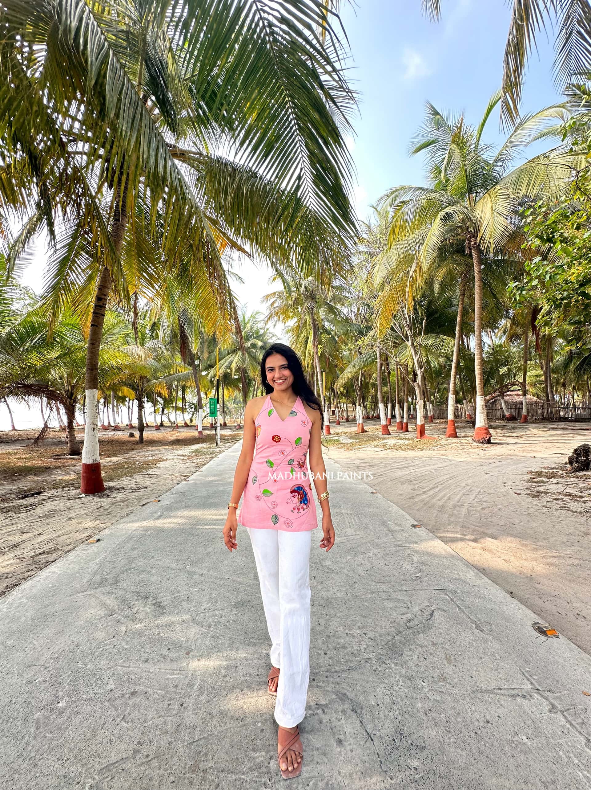 Mithila In Lakshadweep Hand-Painted Madhubani Top — image 3 of 5