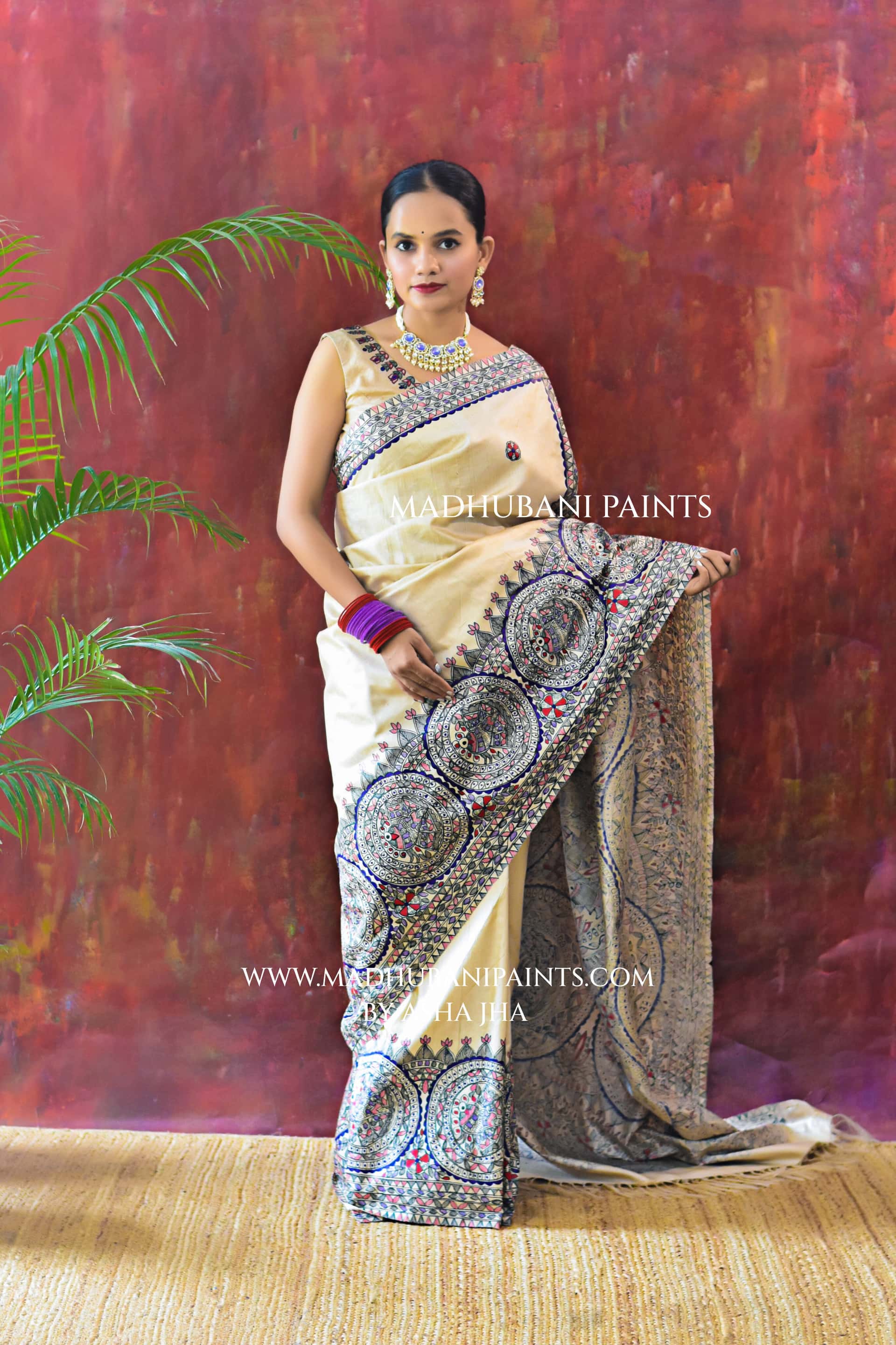 MITHILA Handpainted Madhubani Saree — image 4 of 9