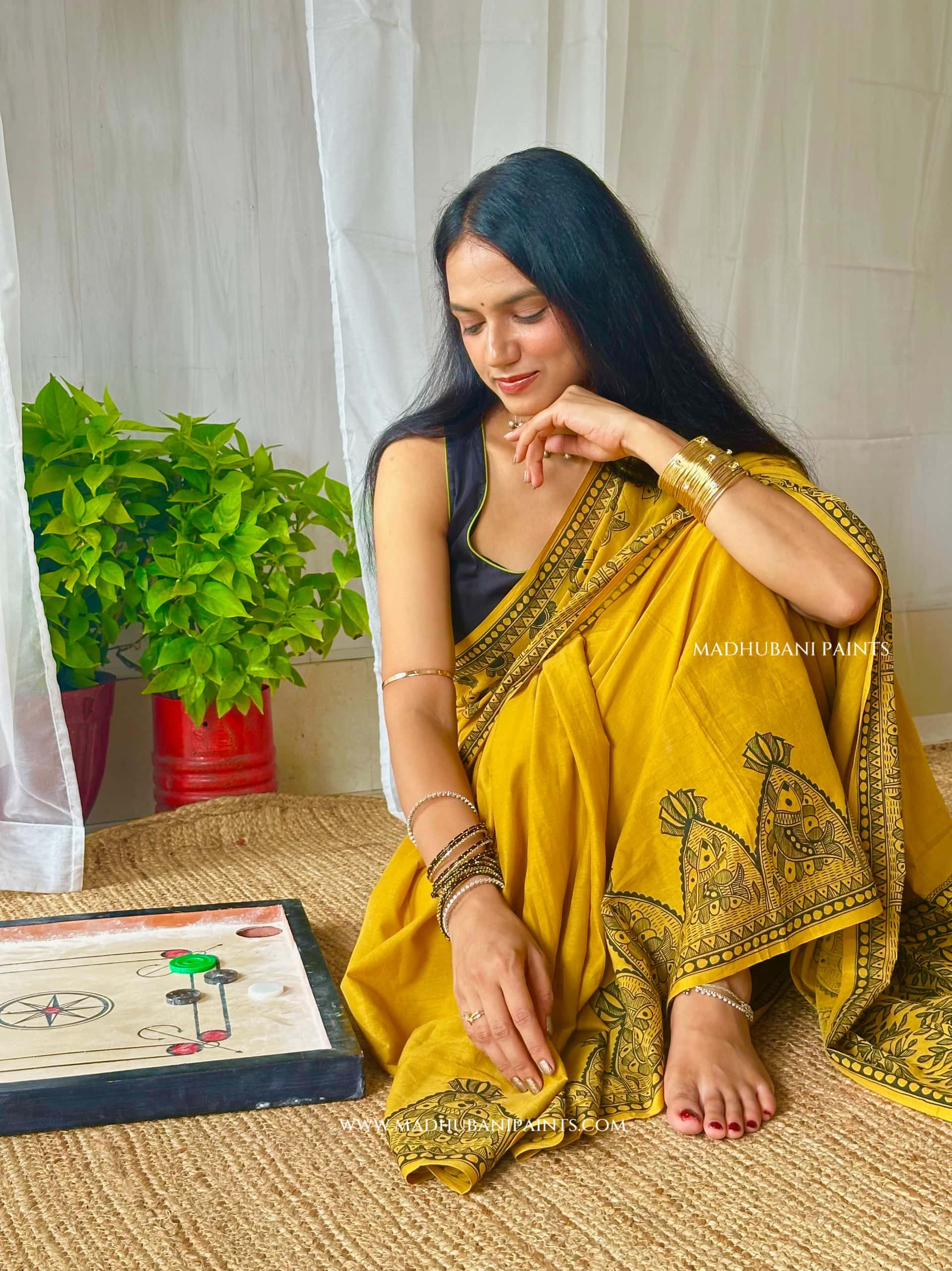SAGAR Handpainted Madhubani Cotton Saree — image 3 of 8