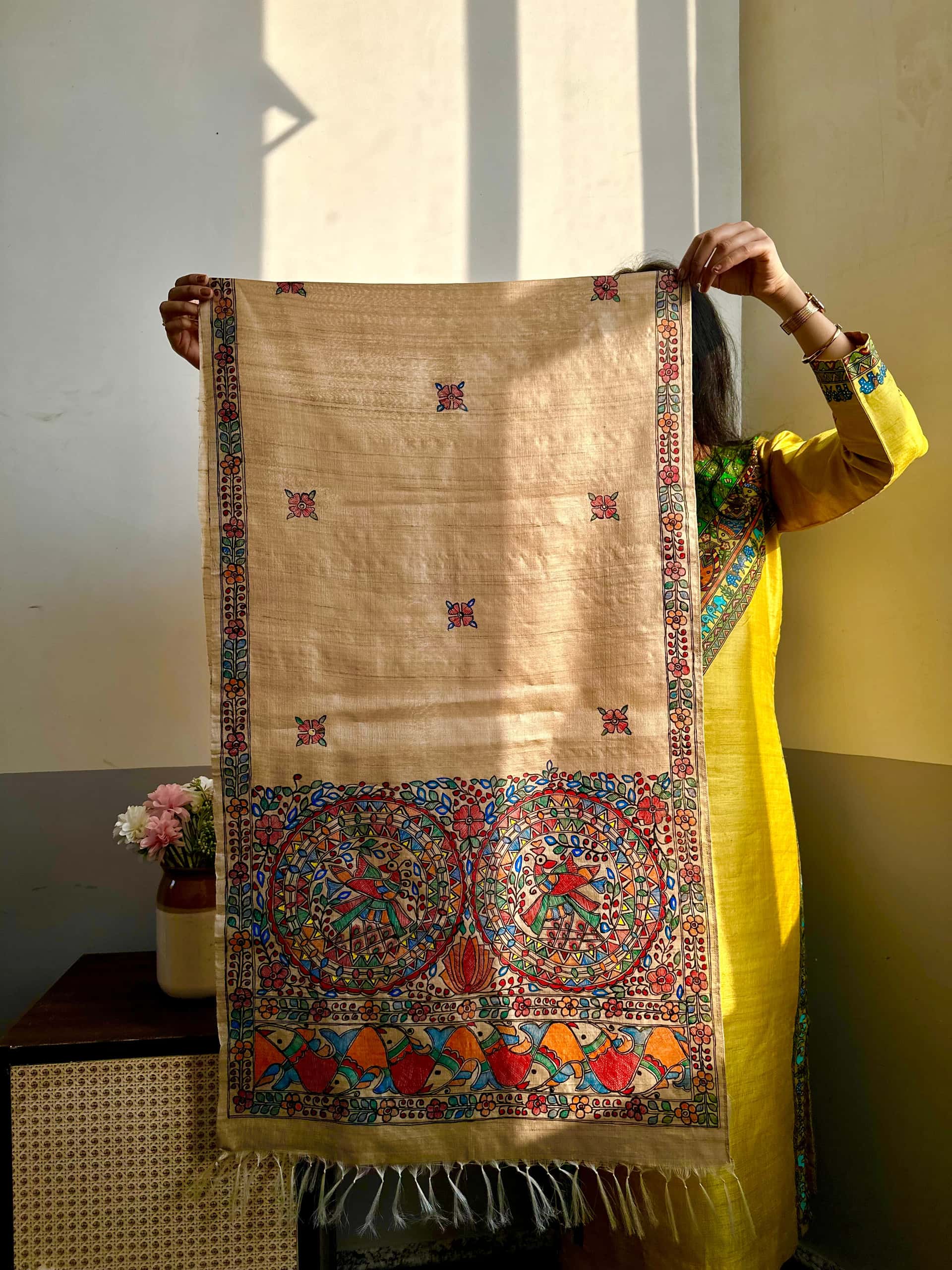 Mayur Tussar Silk Stole — image 2 of 2