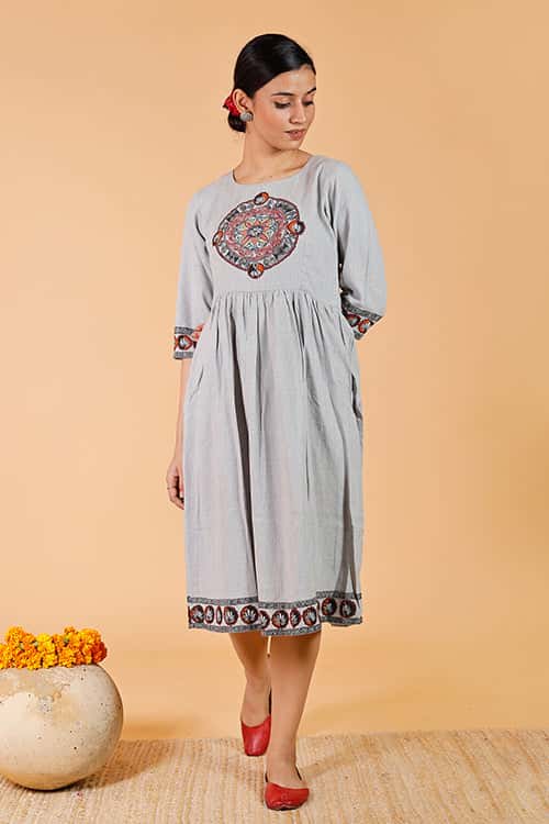 'Mandara' Handpainted Madhubani Dress — image 5 of 9