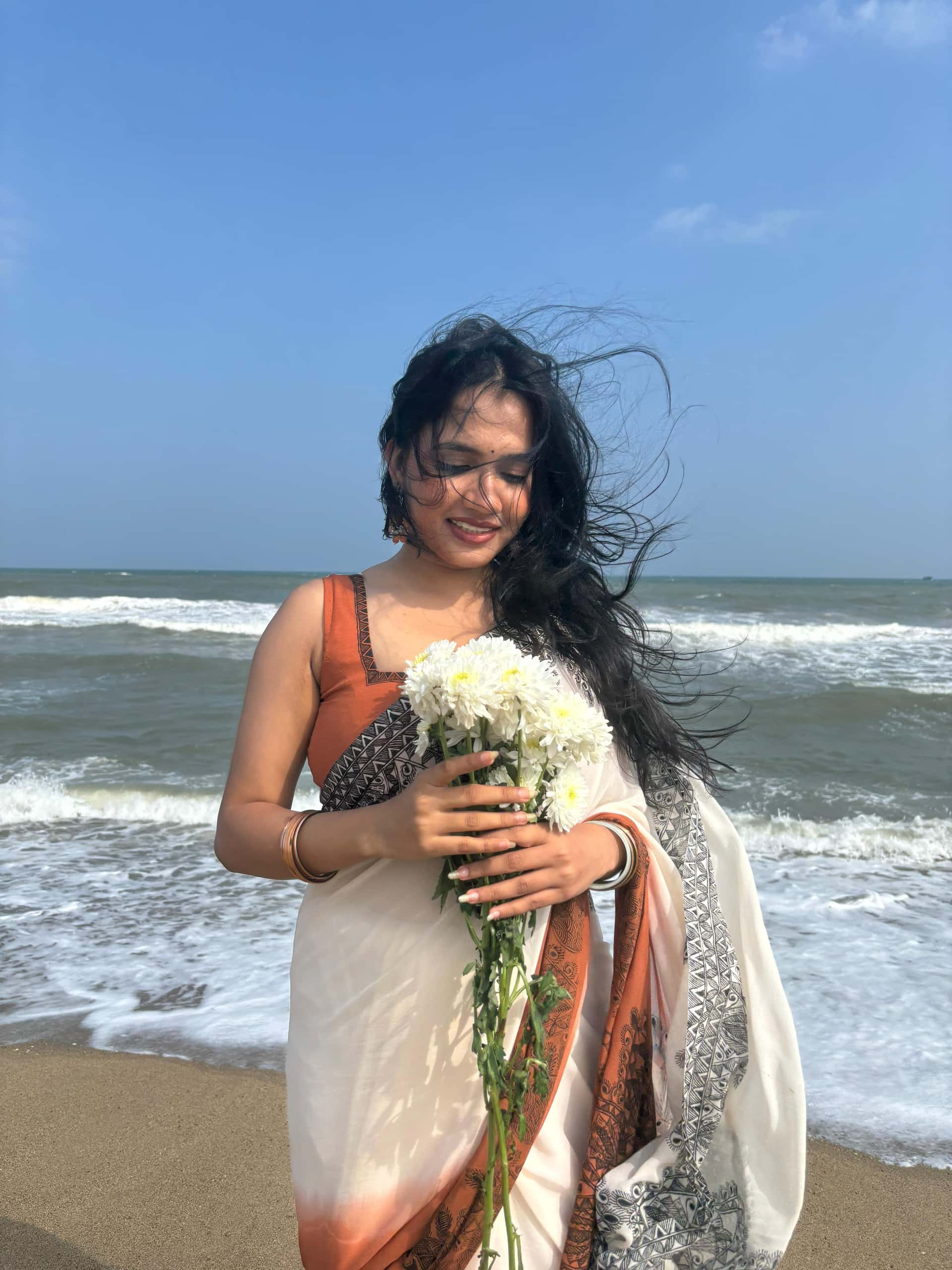 KASTURI Handpainted Madhubani Georgette Saree — image 8 of 8