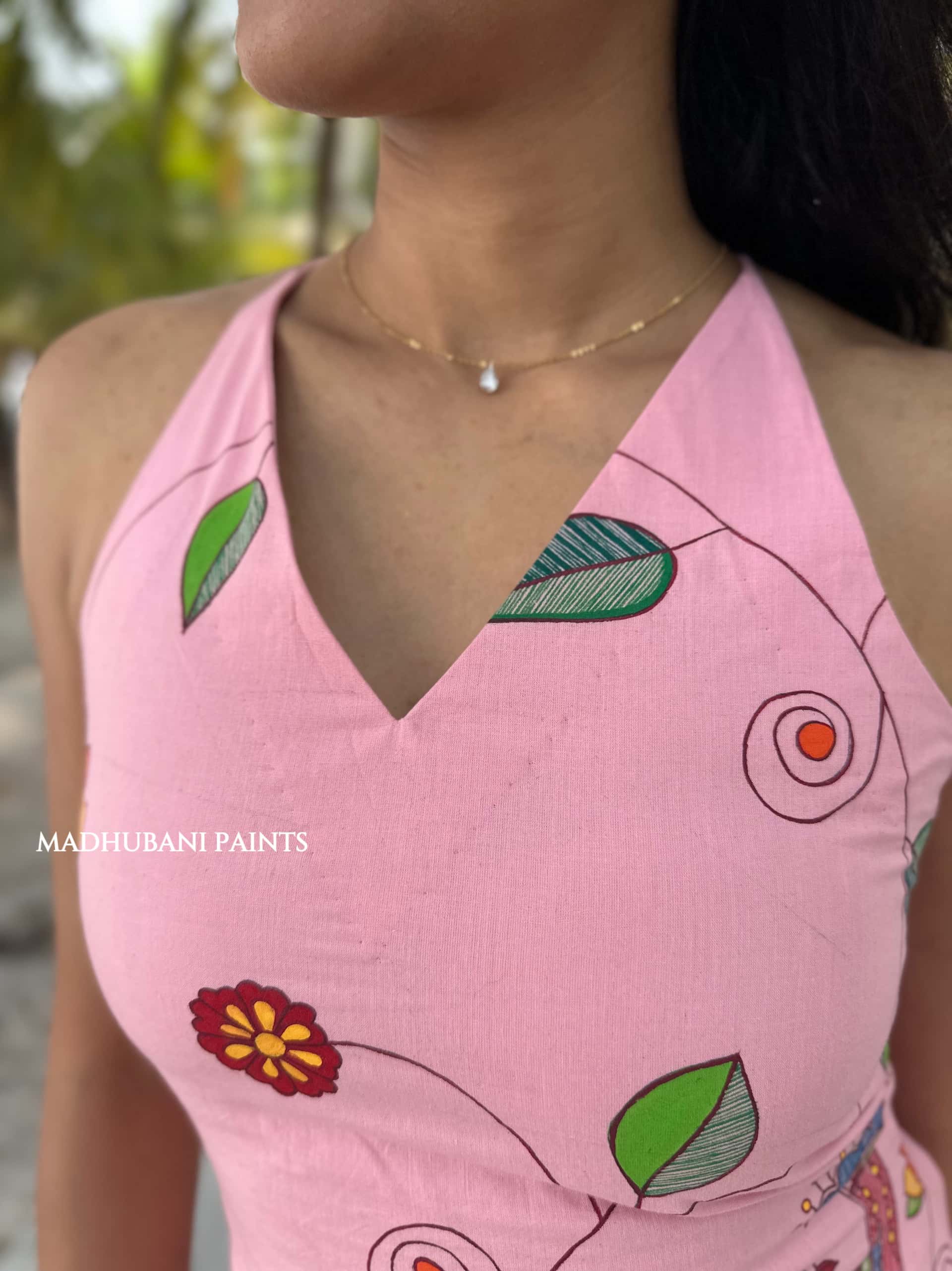 Mithila In Lakshadweep Hand-Painted Madhubani Top — image 2 of 5