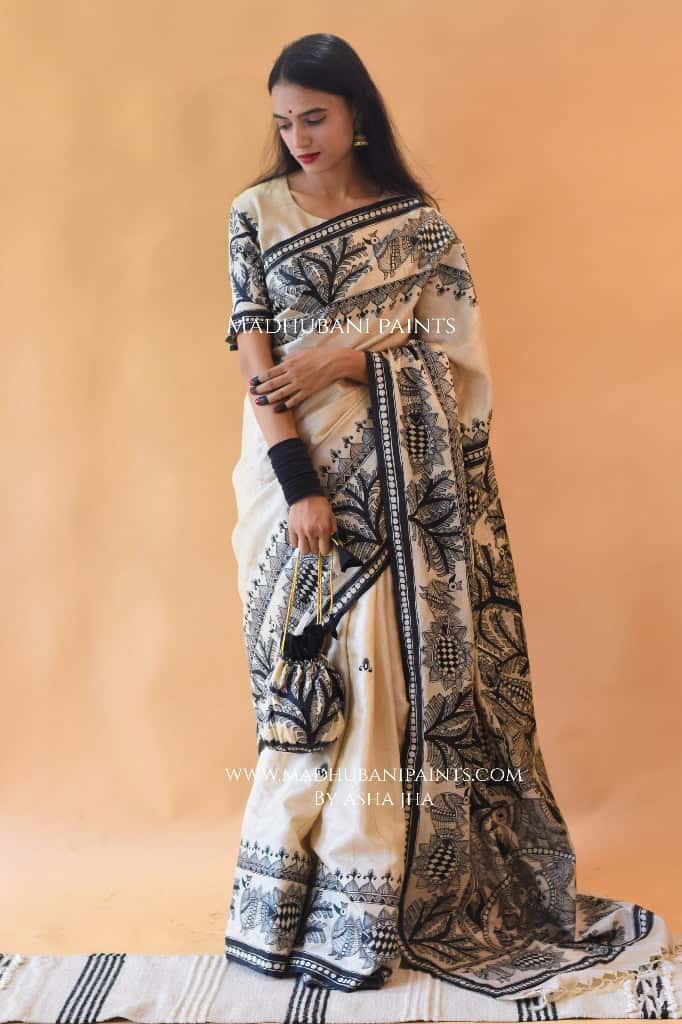 'MANMOHANA KRISHNA' Tussar Silk Saree Blouse Set — image 5 of 7