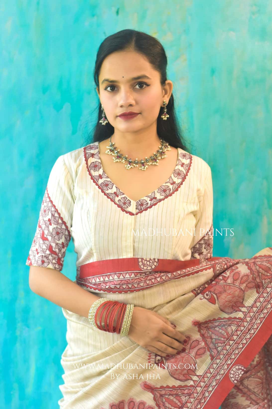 LAALIMA Hand-painted Madhubani Chanderi Blouse — image 2 of 3