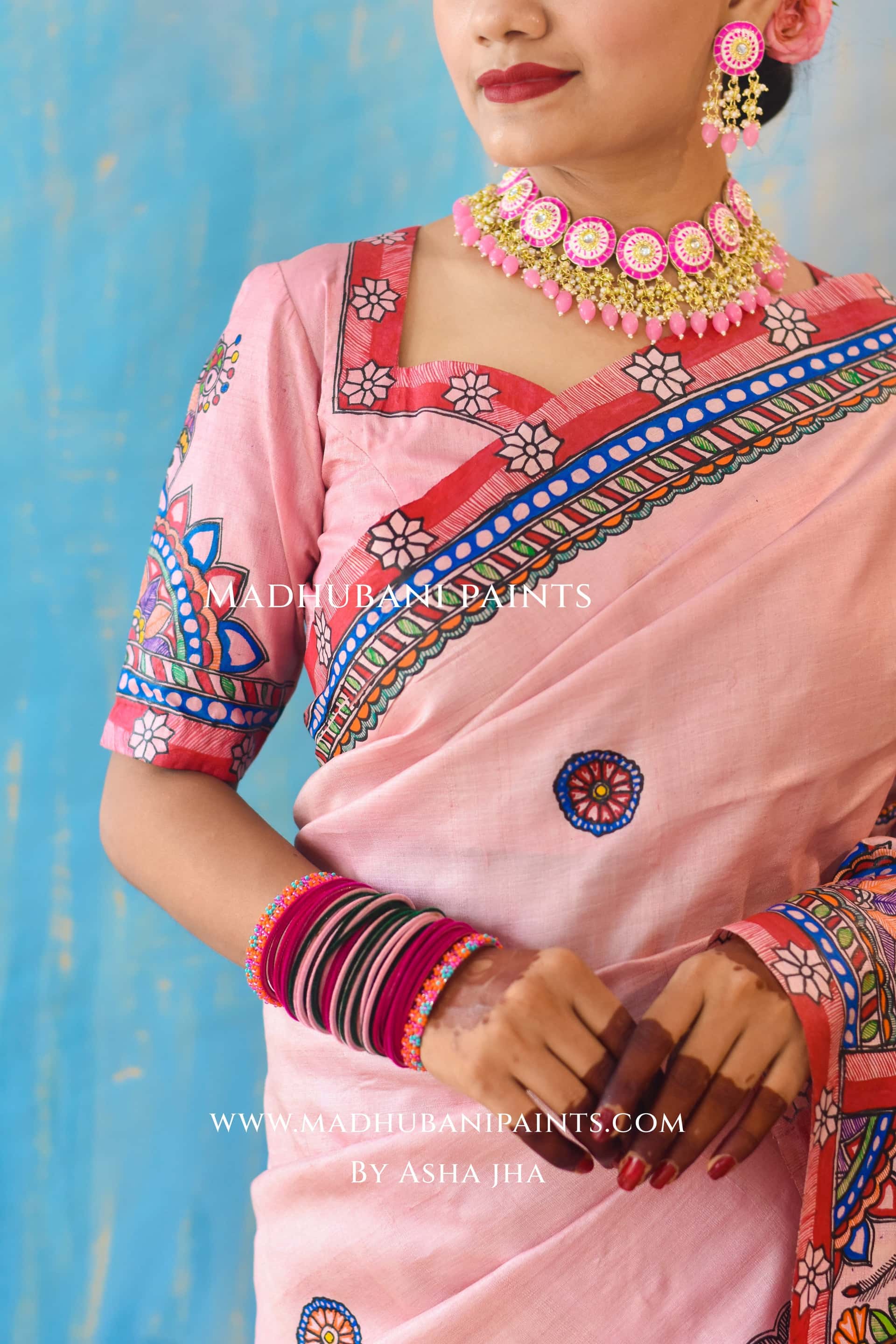 PADAMSUNDARI Hand-painted Madhubani Tussar Silk Blouse — image 4 of 13