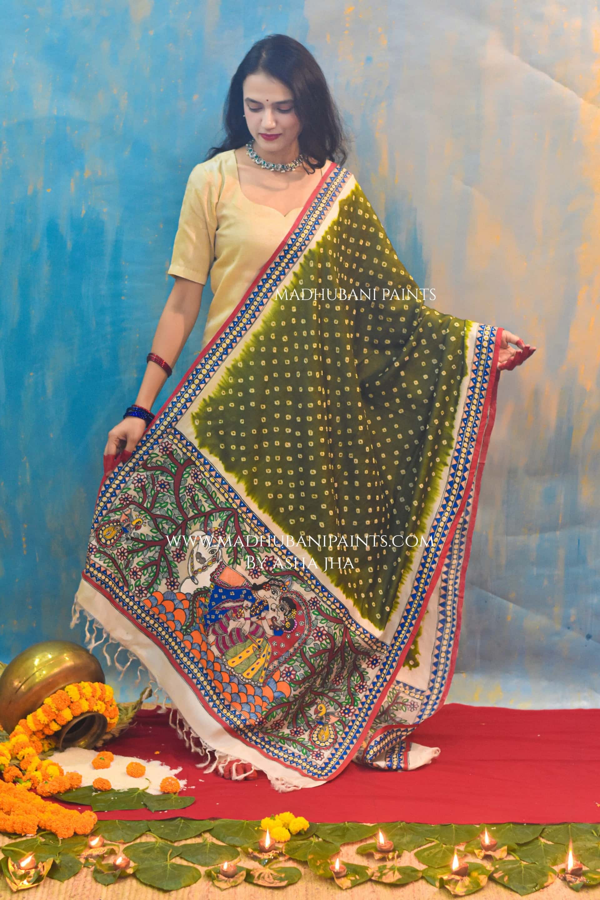 Hariyali Radha Raman Dupatta — image 2 of 4