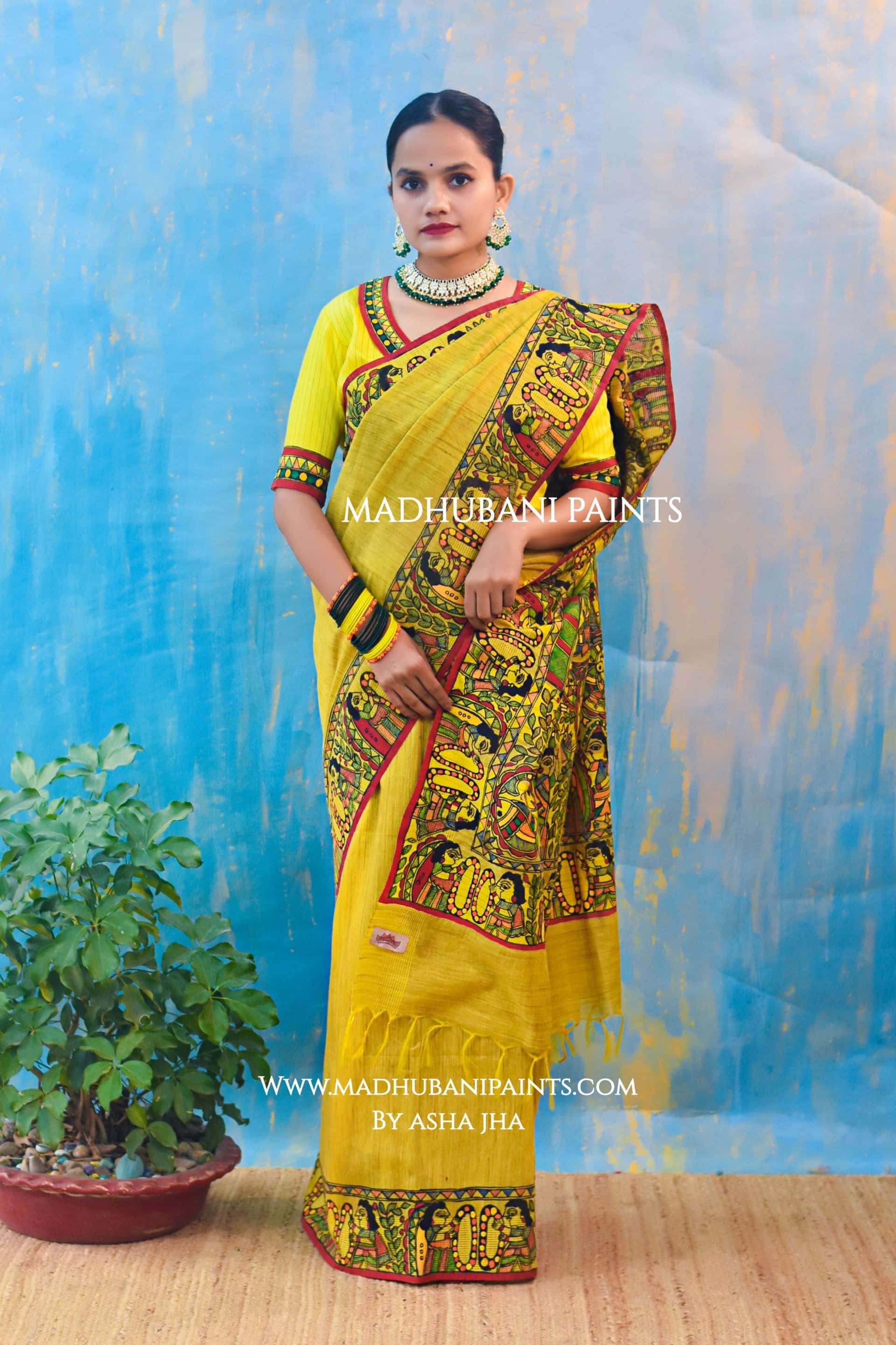 SUHAGAN Handpainted Madhubani Chanderi Saree — image 4 of 6