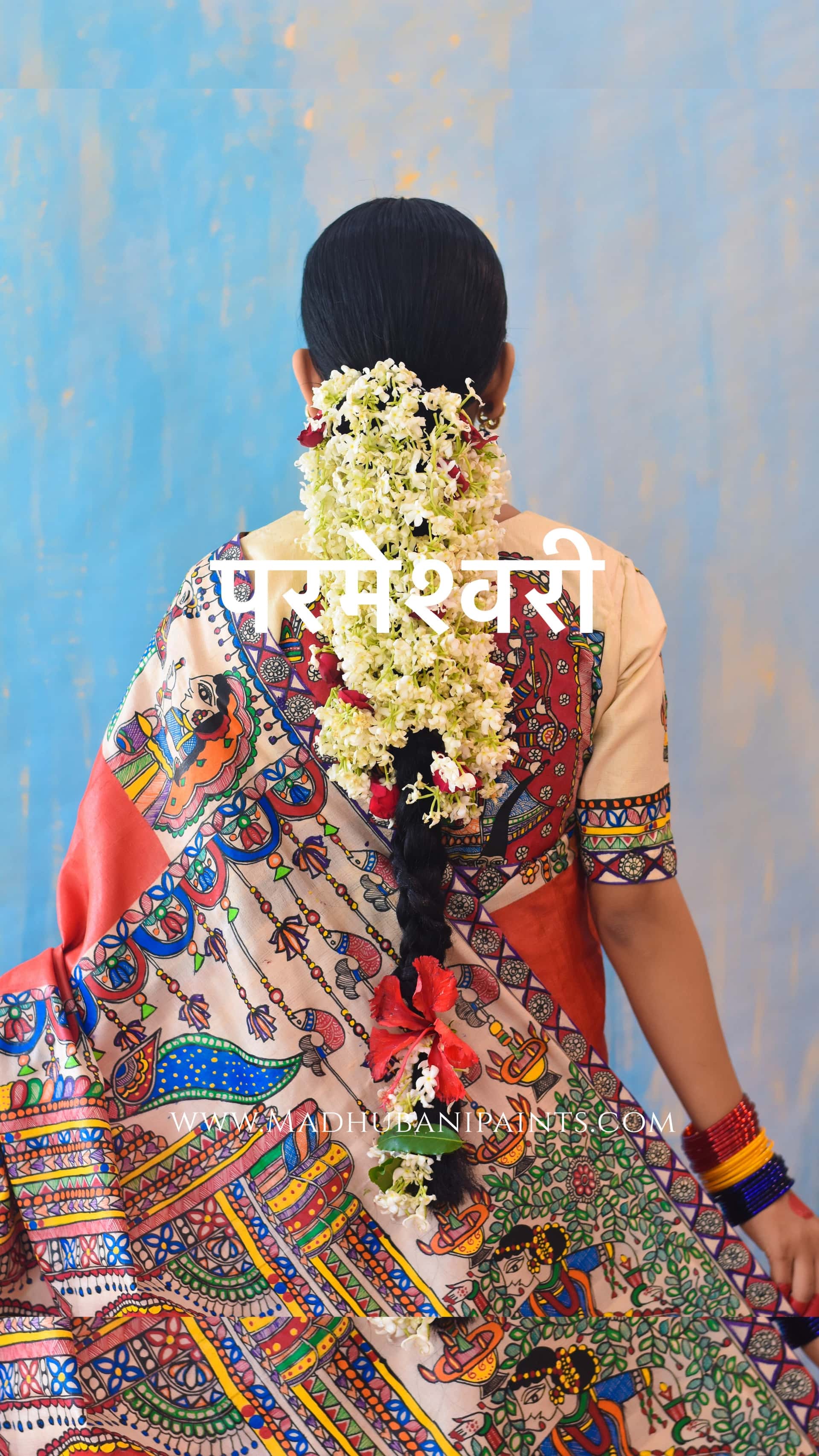 PARMESHWARI Hand-painted Tussar Silk Saree Blouse Set — image 4 of 11