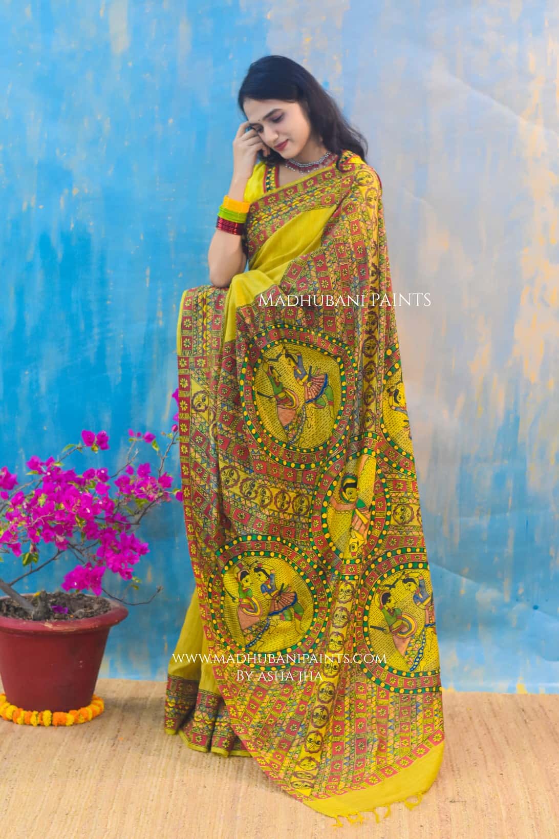 RADHA ROOPAVALI Hand-painted Madhubani Chanderi Saree — image 2 of 7