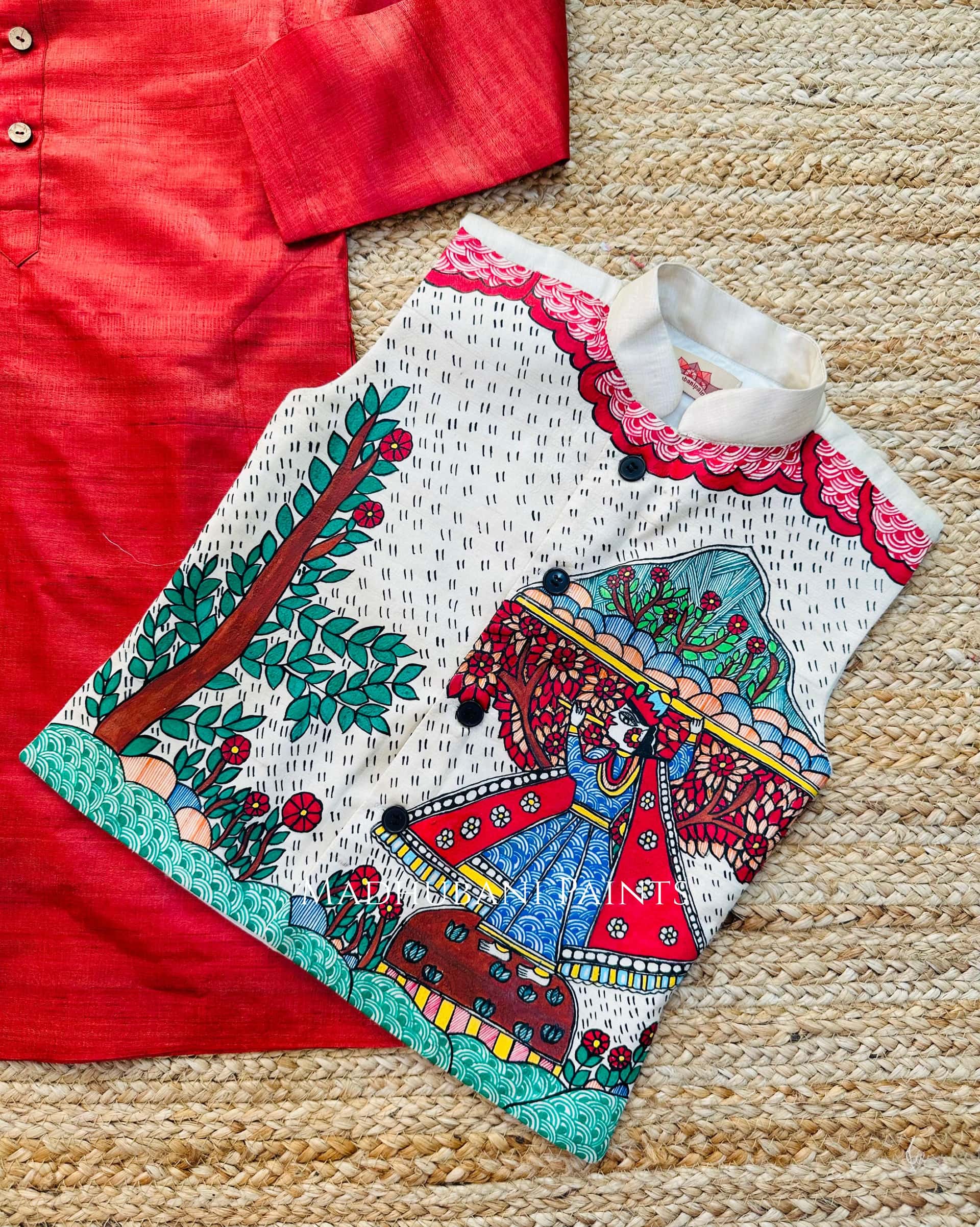 Krishna Kids kurta Nehru Jacket Set — image 2 of 2