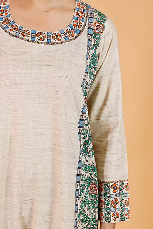 'Mithila Baag' Handpainted Madhubani cotton Kurta — image 10 of 10