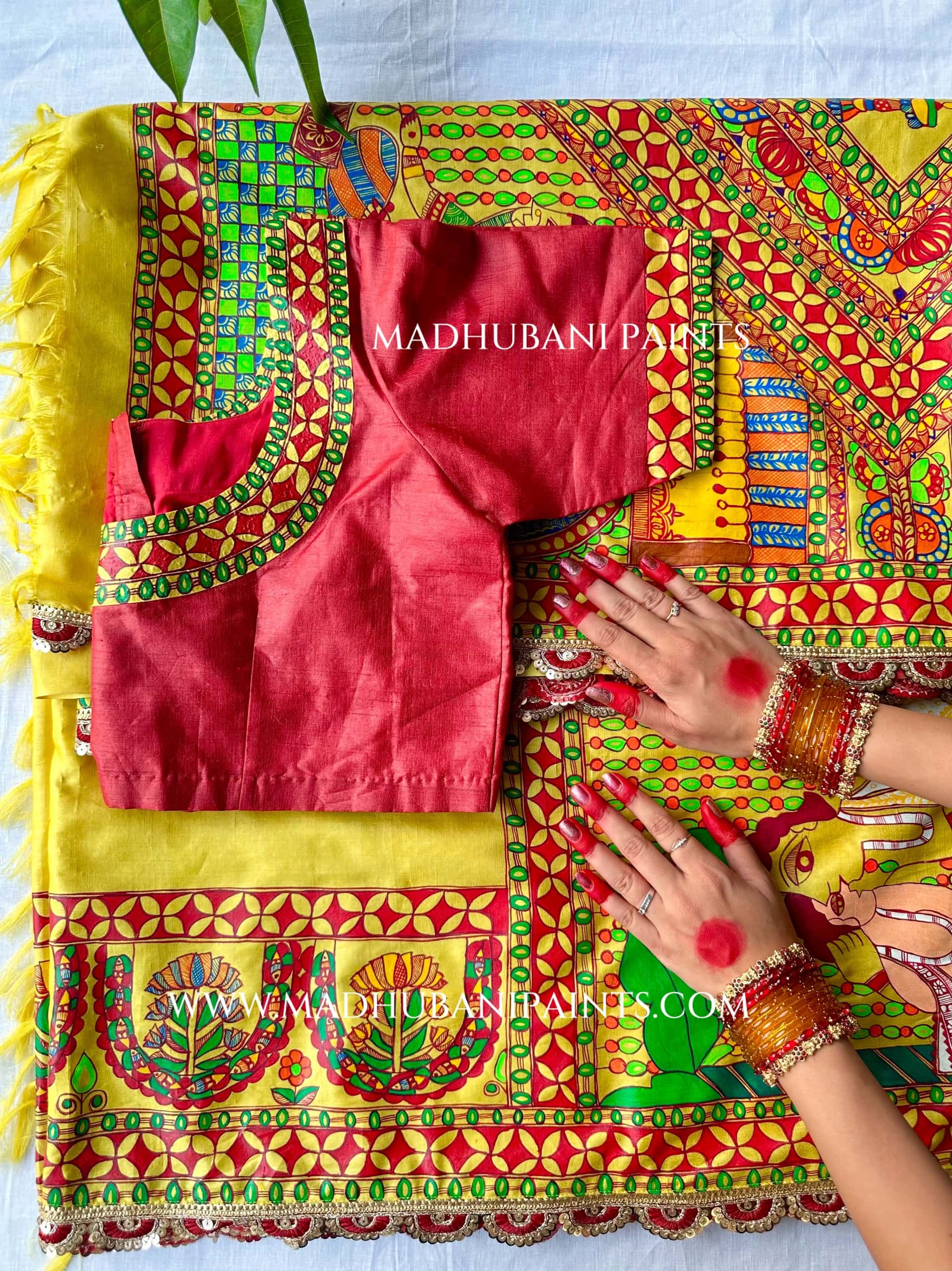 UPNAYAN Hand-painted Madhubani Tussar Silk Family Set — image 8 of 18