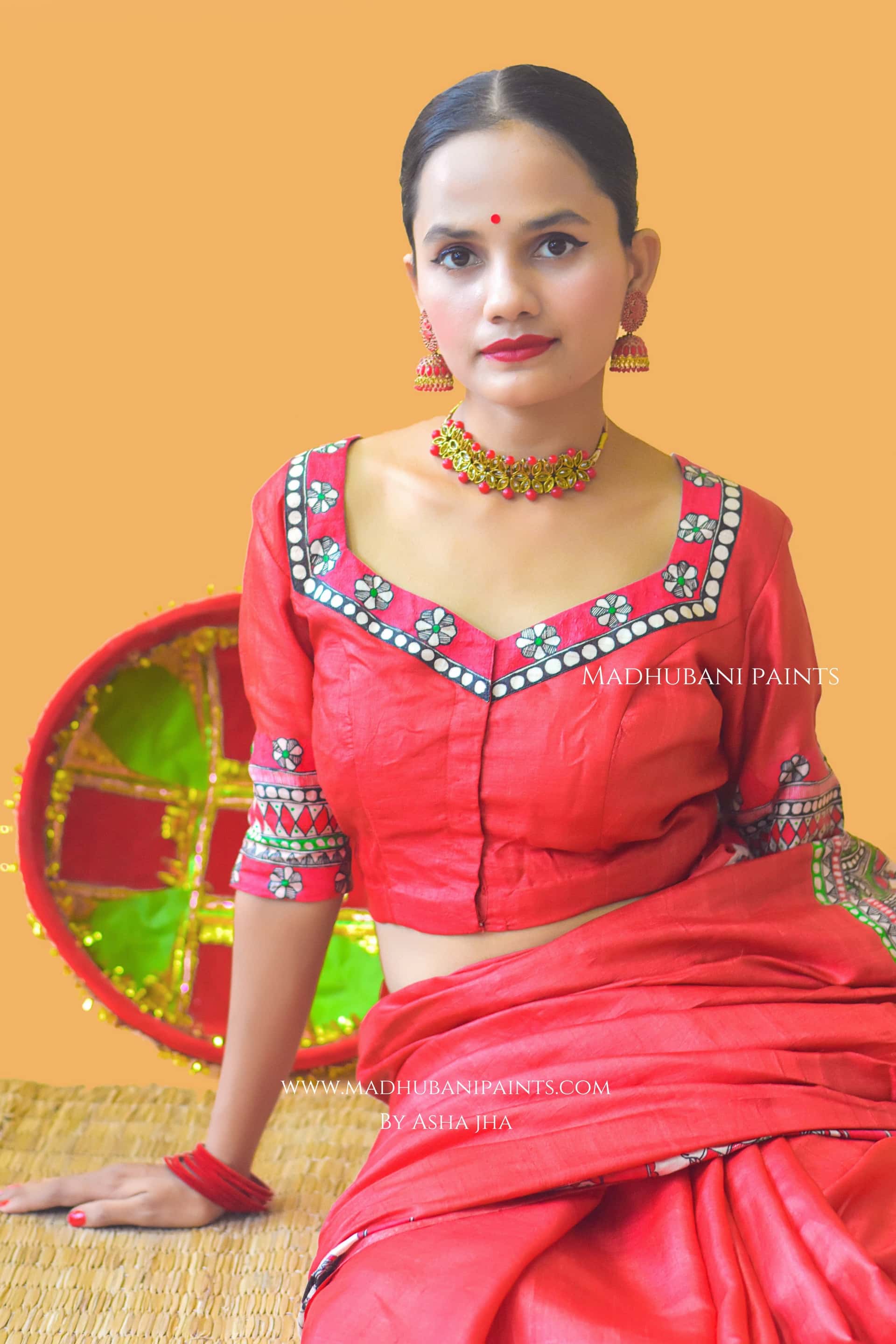 LAAL NARAYANI Hand-painted Tussar Silk Blouse — image 4 of 7