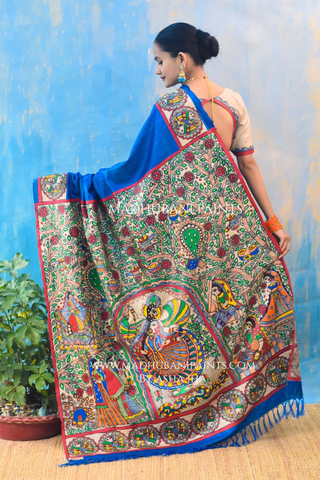 'VRINDAVAN KI RADHA' Tussar Silk Saree — image 3 of 5