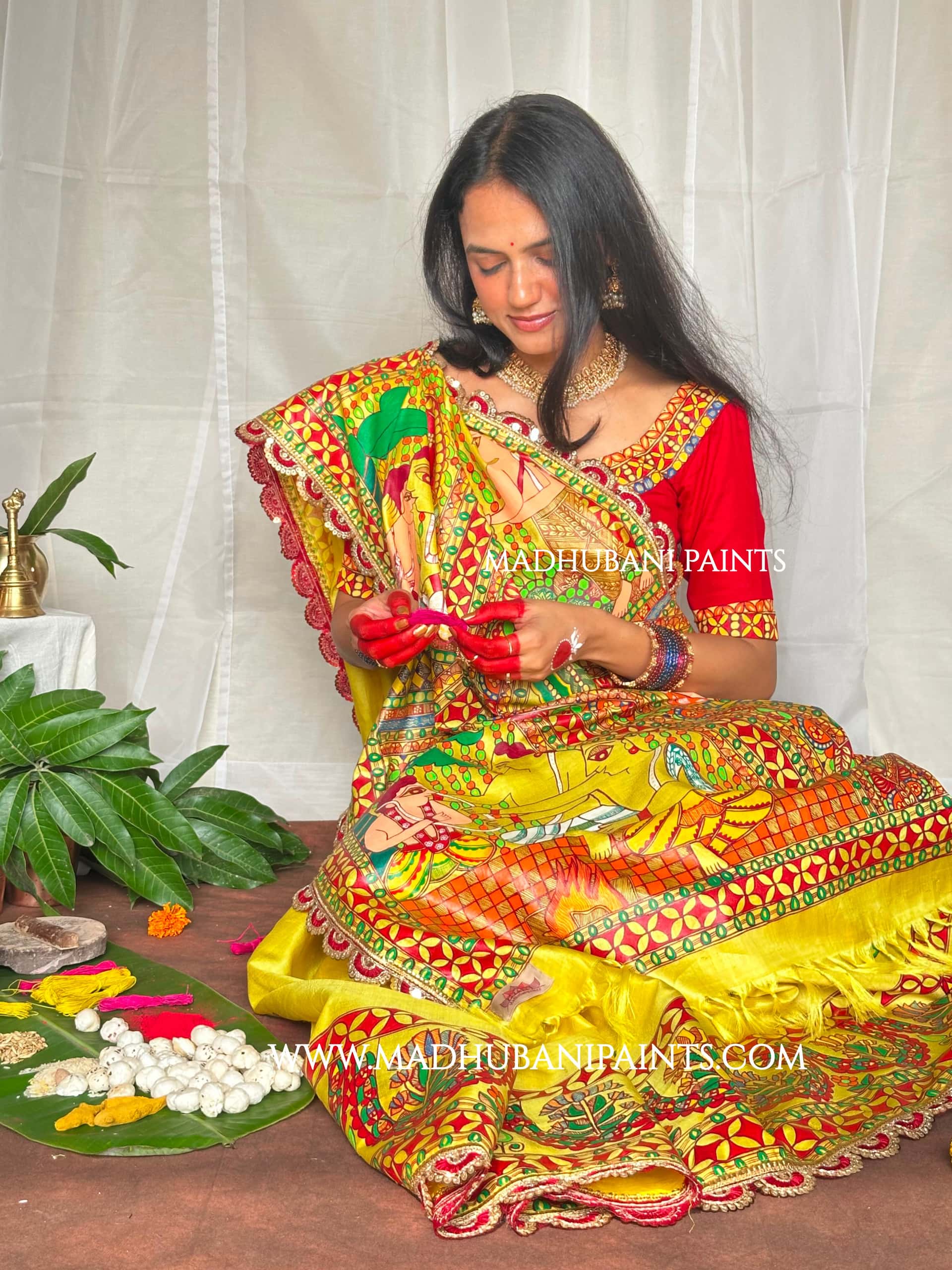 UPNAYAN Hand-painted Madhubani Tussar Silk Saree — image 5 of 8